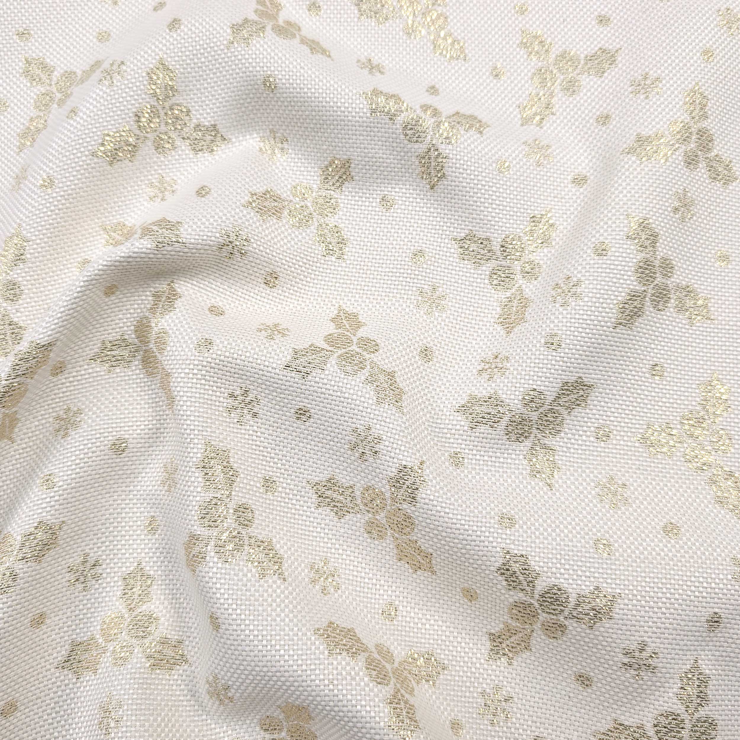 Jacquard Natalizio Agrifogli Lurex Oro Image