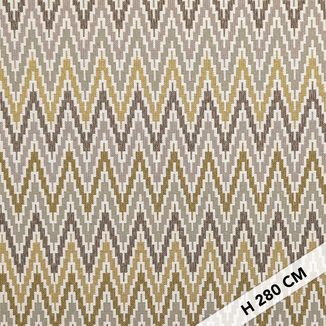 Jacquard Arredo Zig Zag Astratto Toni Marroni Image