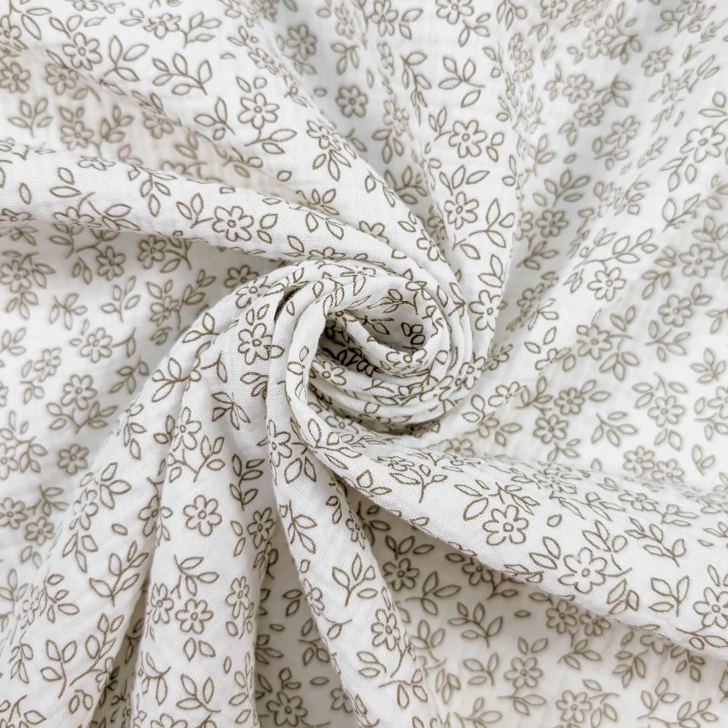 Mussola Cotone Fiori di Campo Beige Image