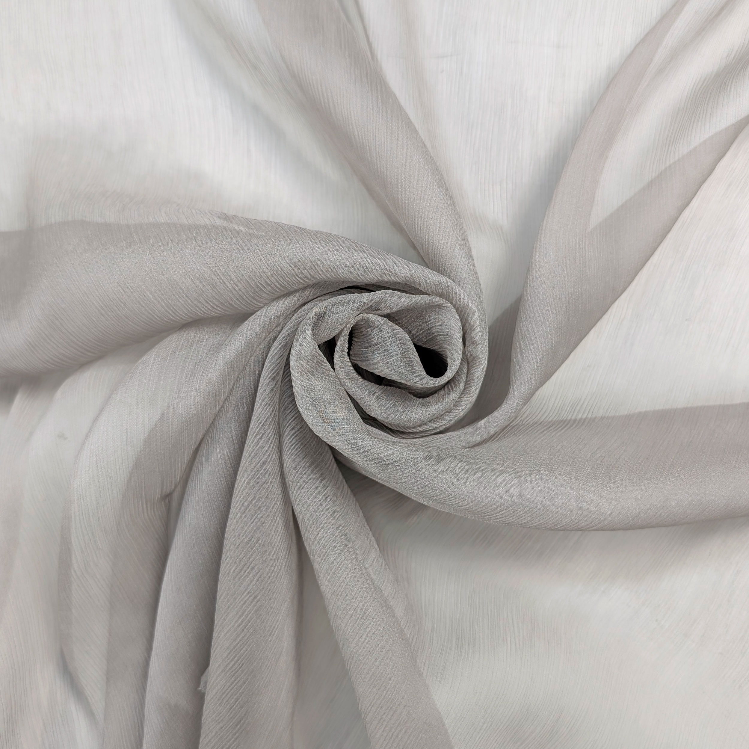 Chiffon 100% Seta Plissé Grigio Image