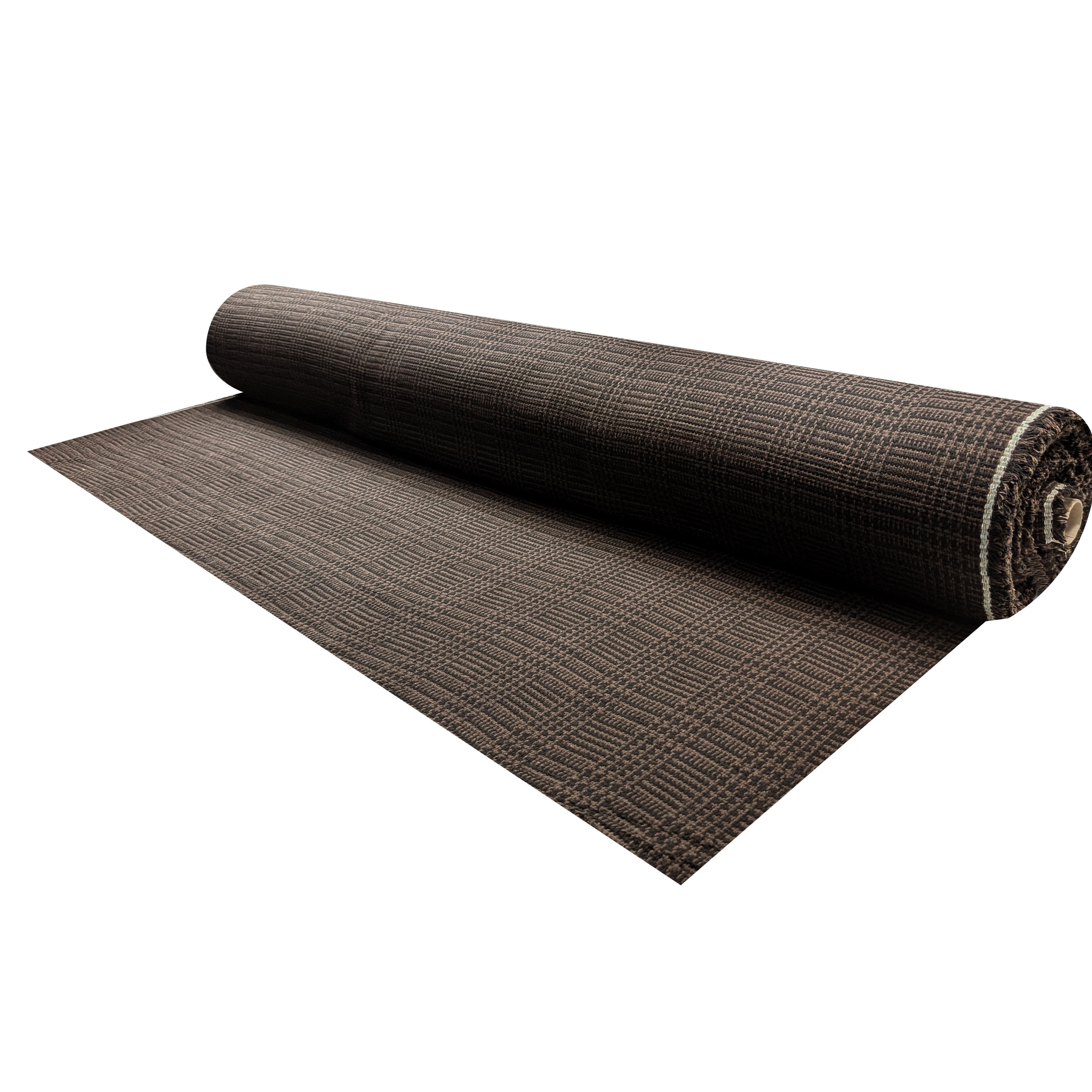 Tweed Puro Cotone Nero Intrecci Marroni Image
