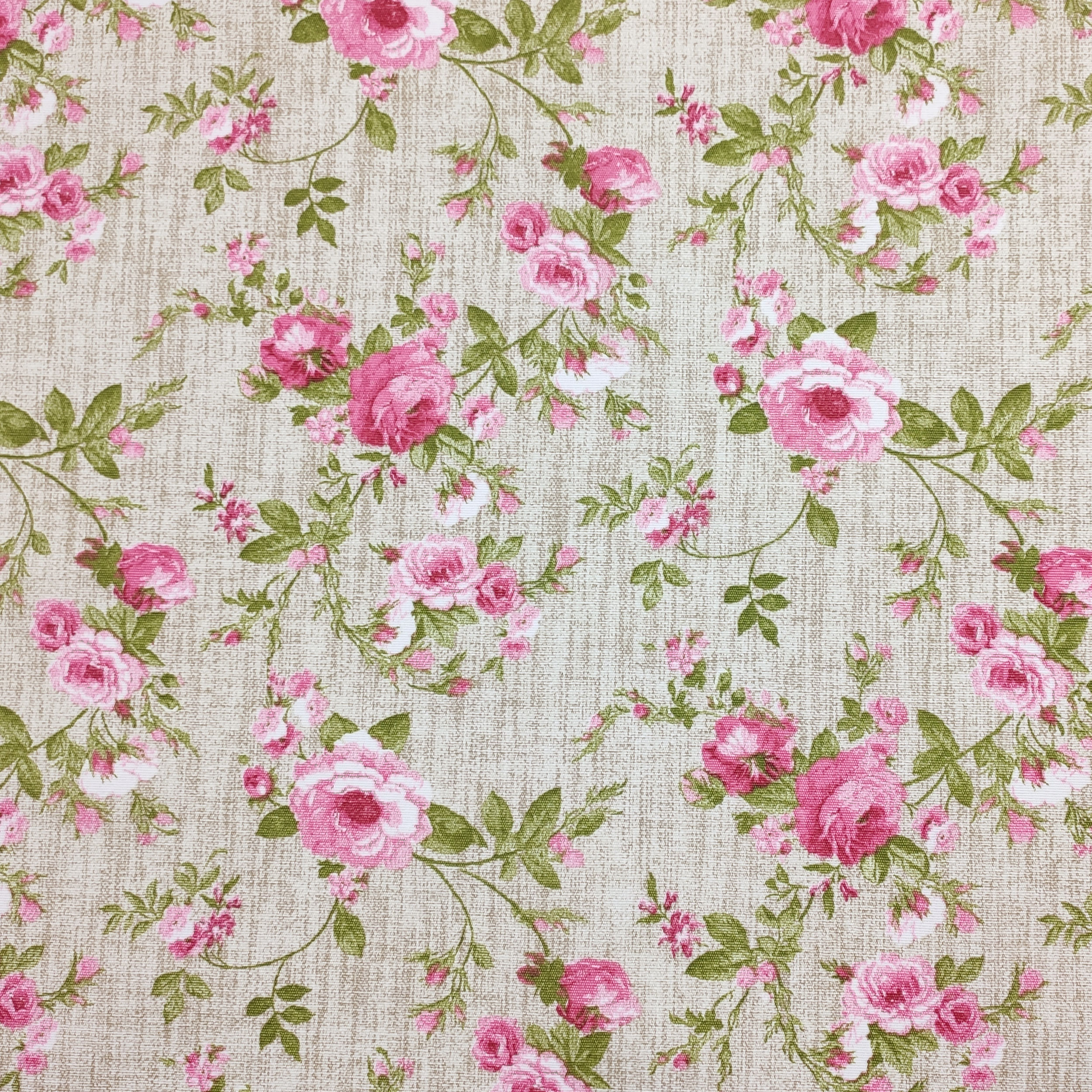 Tessuto per Tovaglia Resinata Rose Sfondo Beige Image