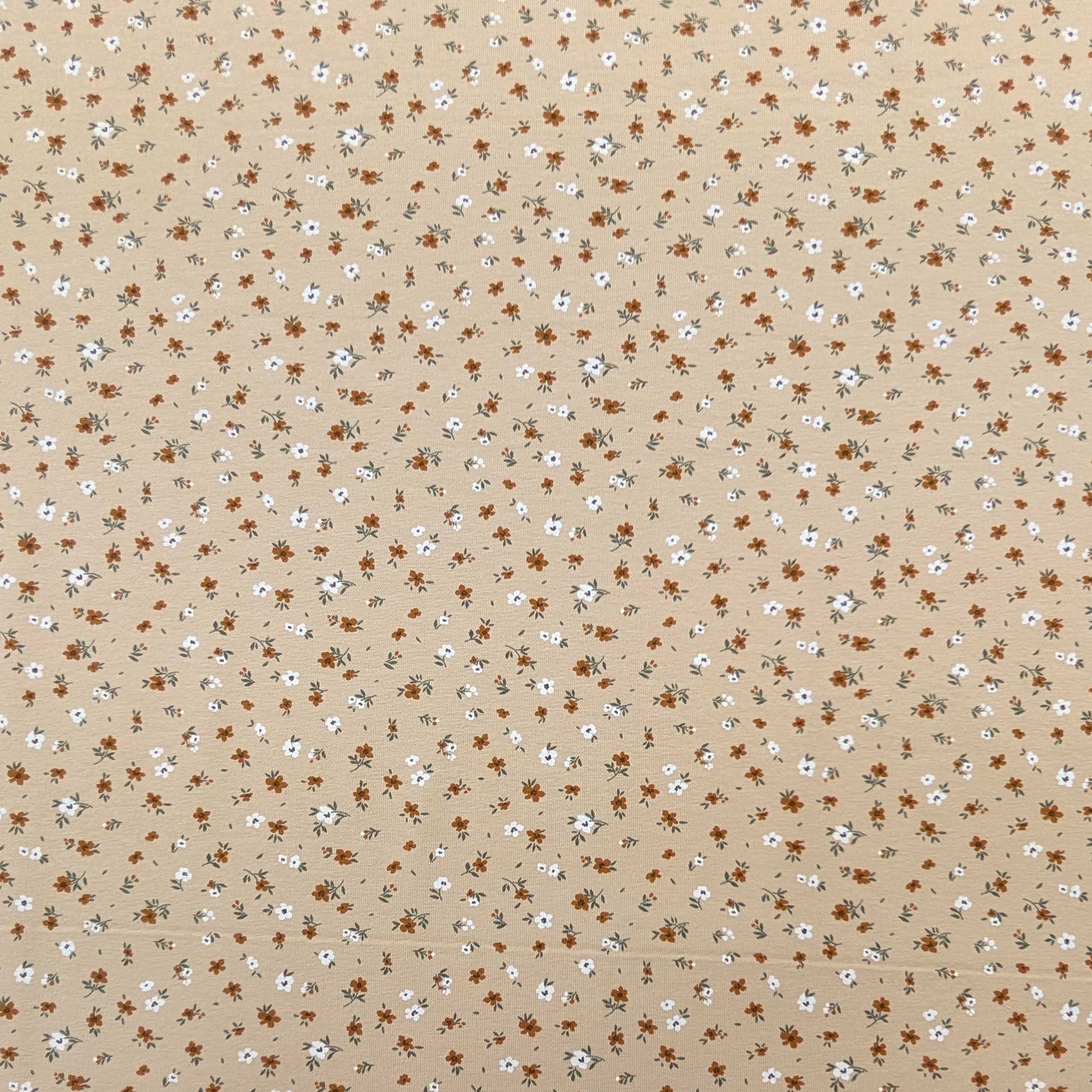 Jersey Cotone Beige Fantasia Fiorellini Image