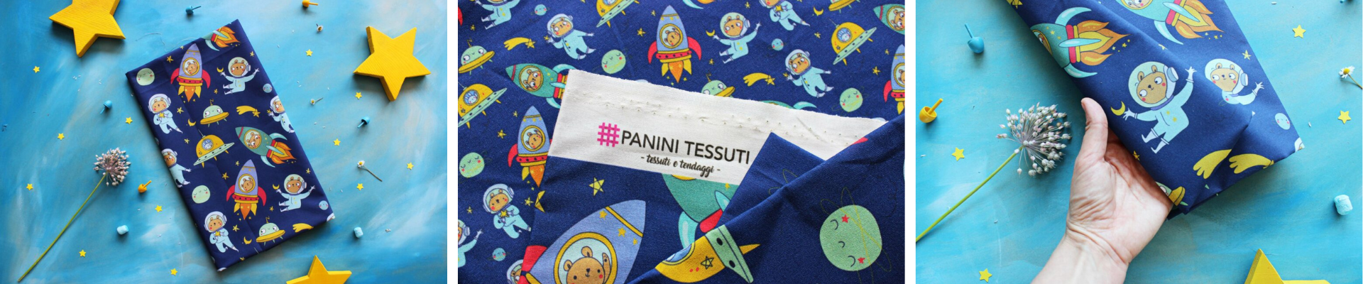 cotone astronauti firmato panini tessuti