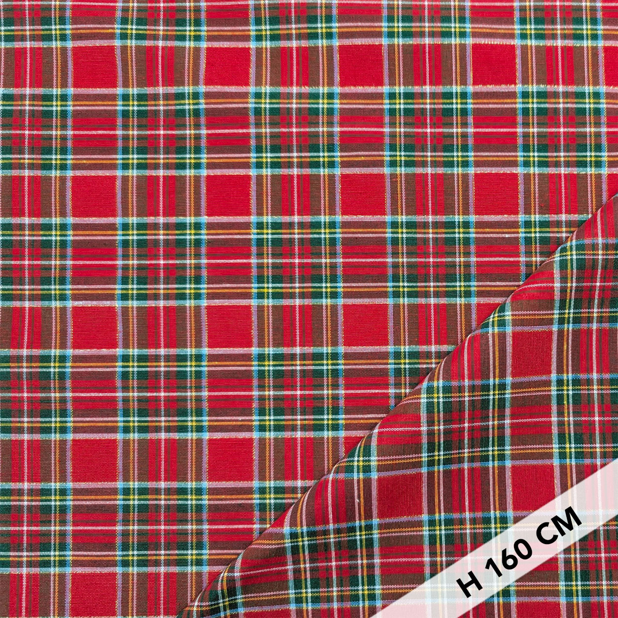 Tessuto Tartan Medio Rosso Lurex Image