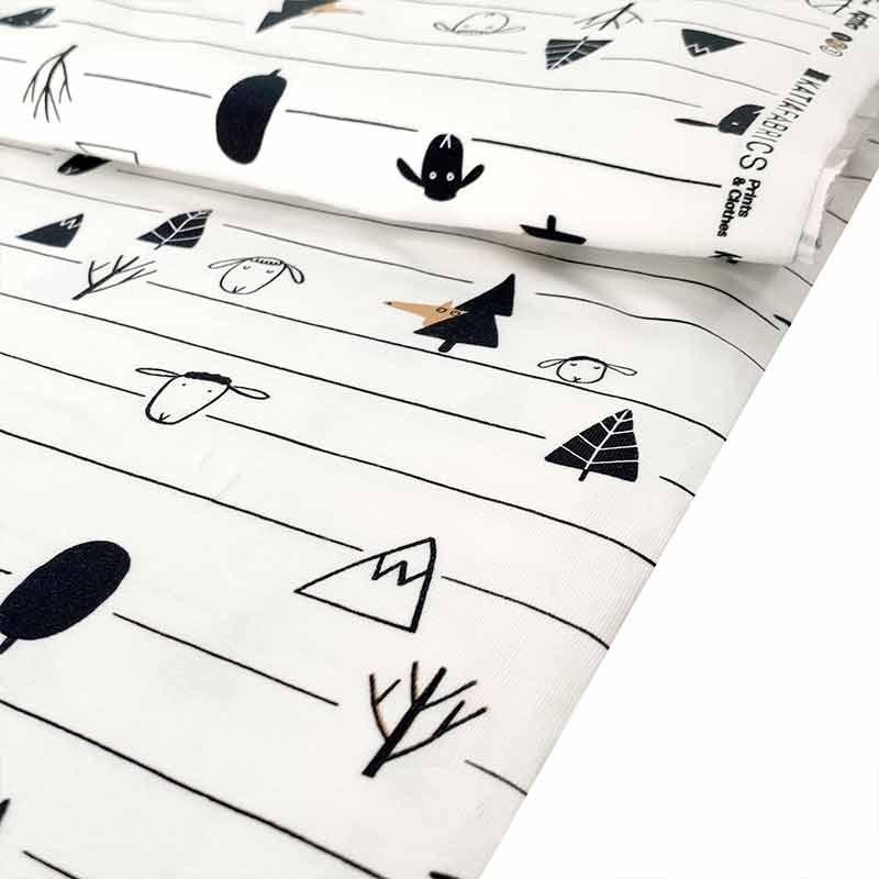 Tessuto Jersey Cotone Pecorelle
