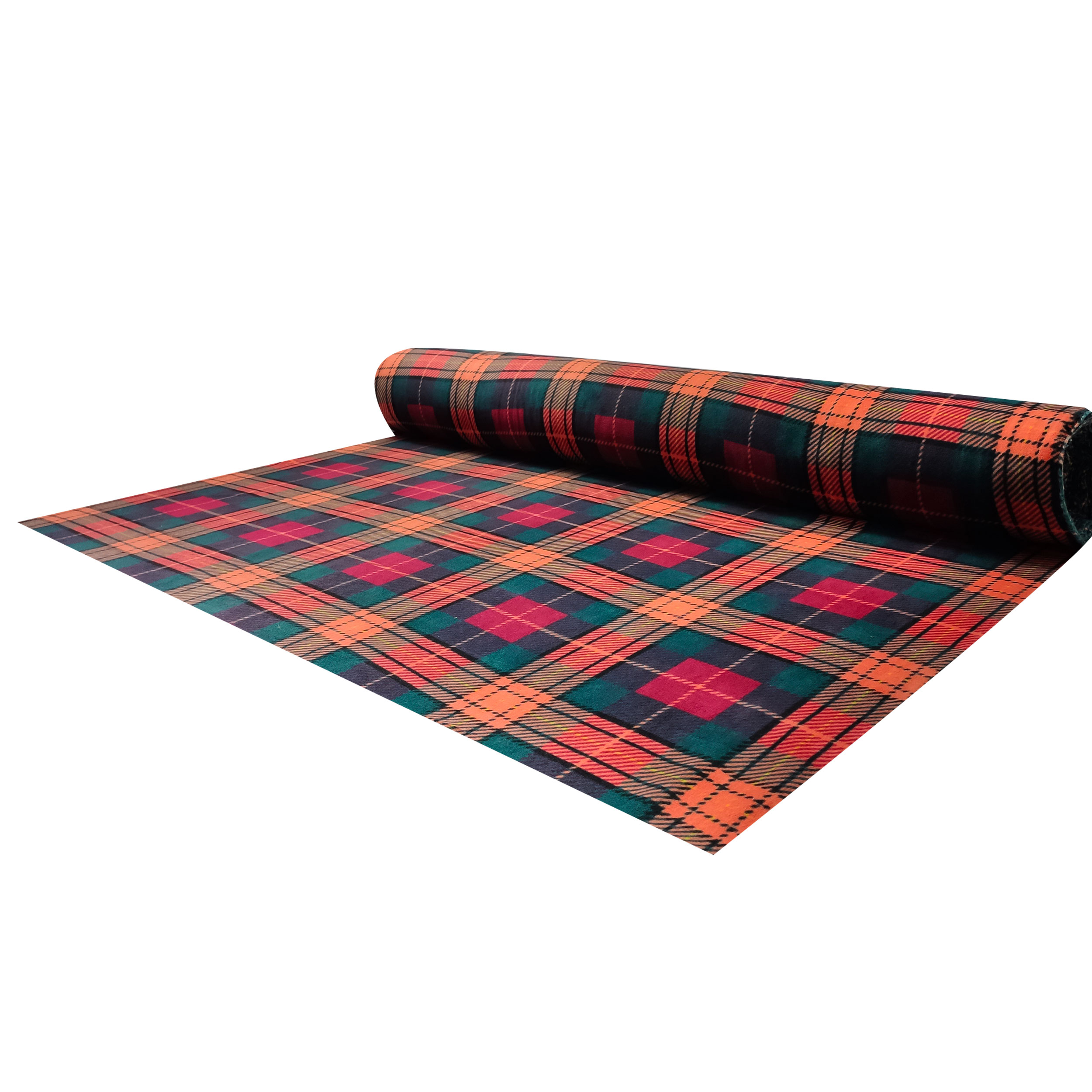 pile tartan toni del verde e arancio