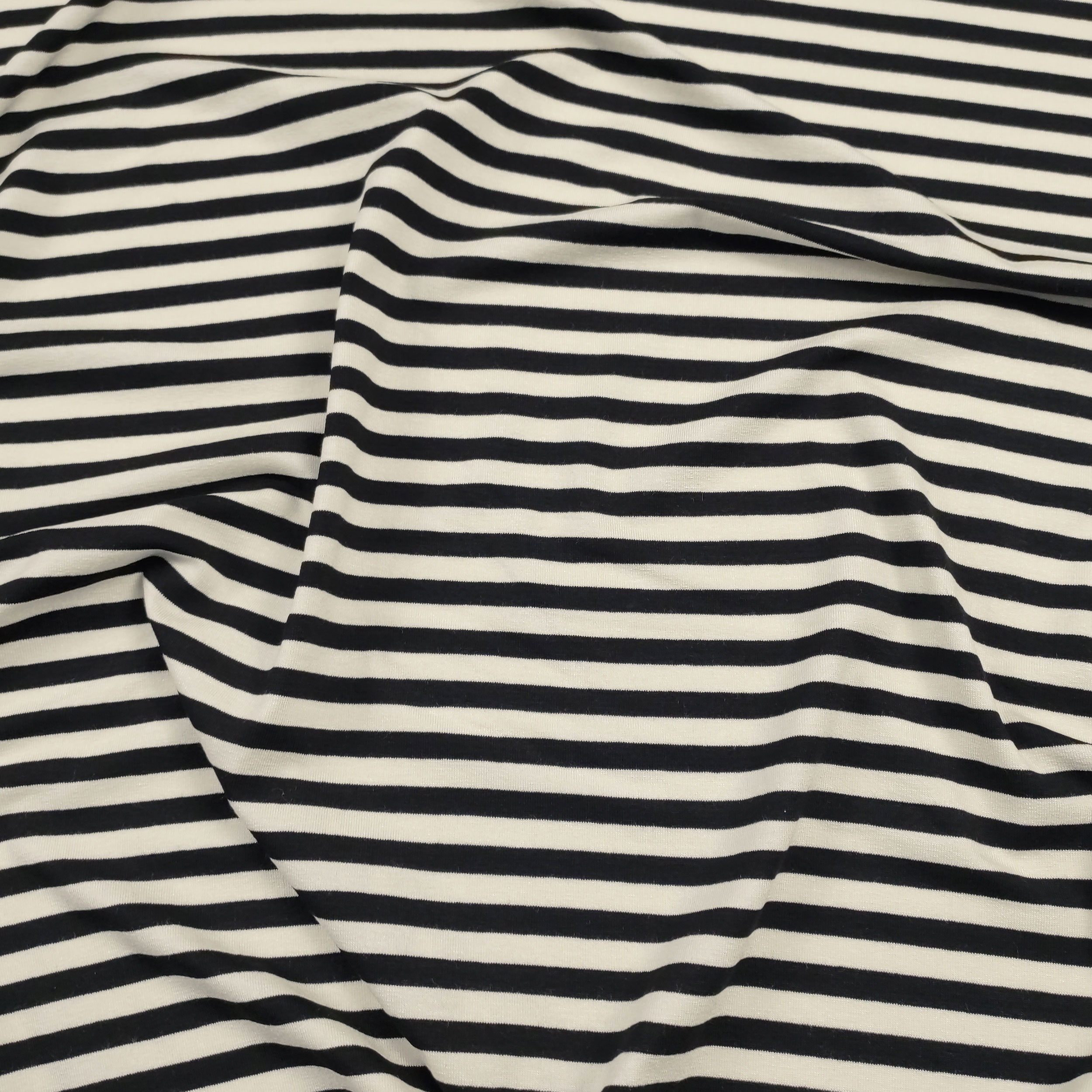 Jersey Bielastico Righe Panna e Nere