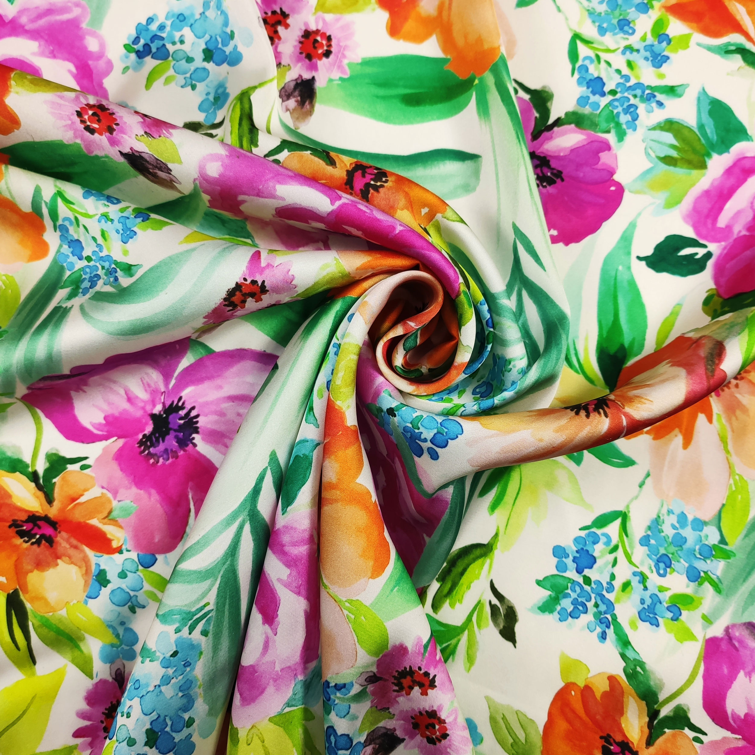 Raso Moda Fiori Colorati Image