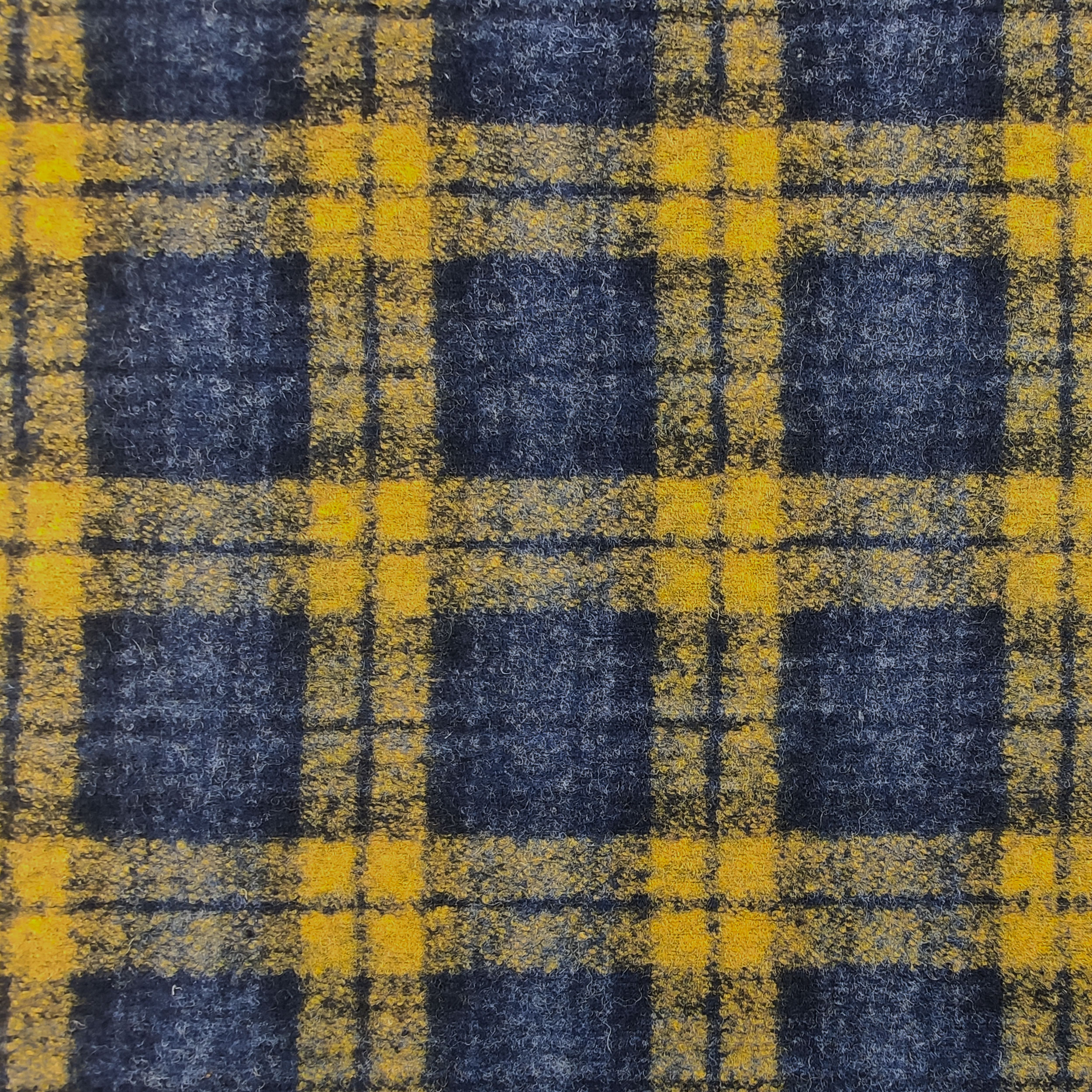 Tartan Misto Lana Quadri Giallo Blu