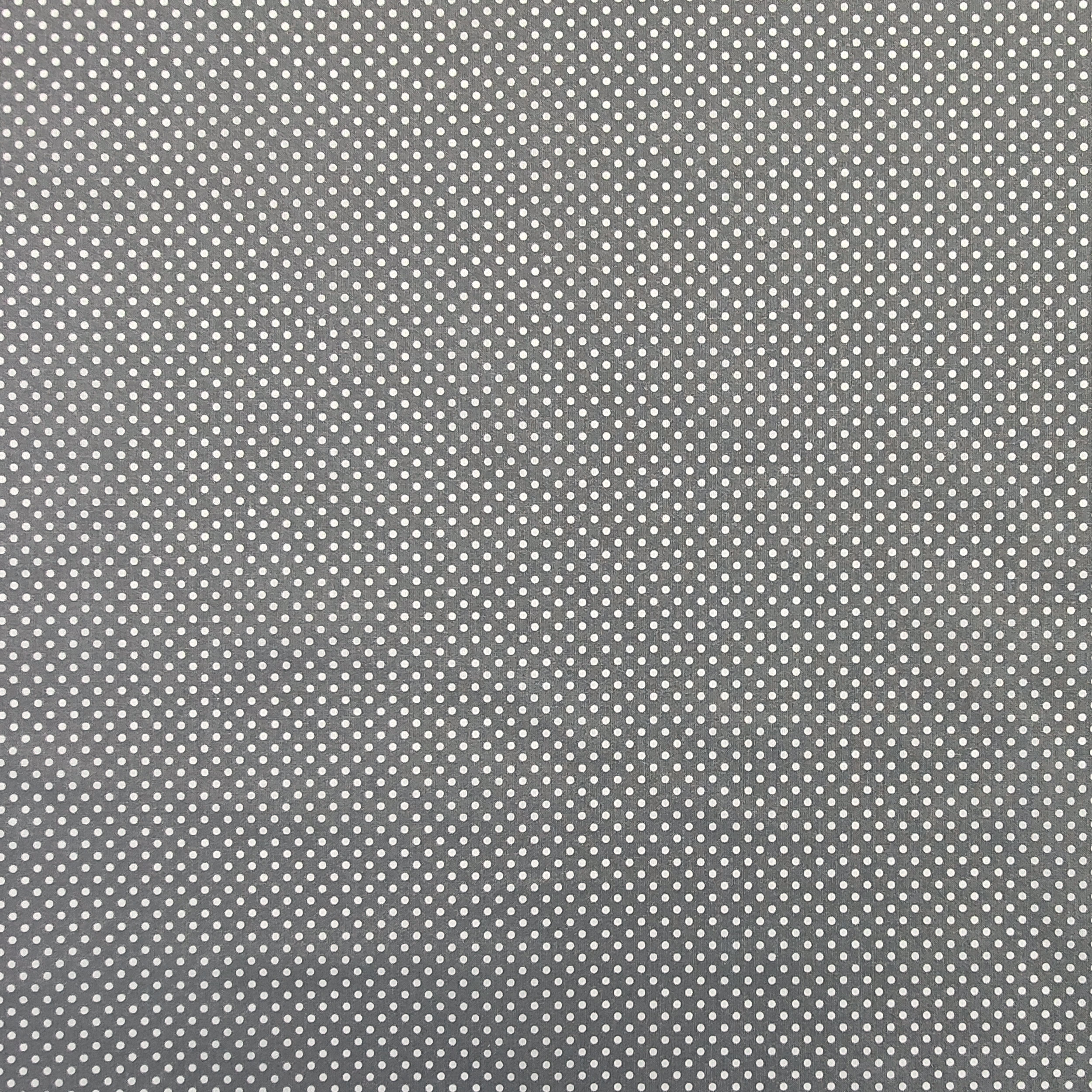 Tessuto Cotone Grigio Pois Bianchi Image