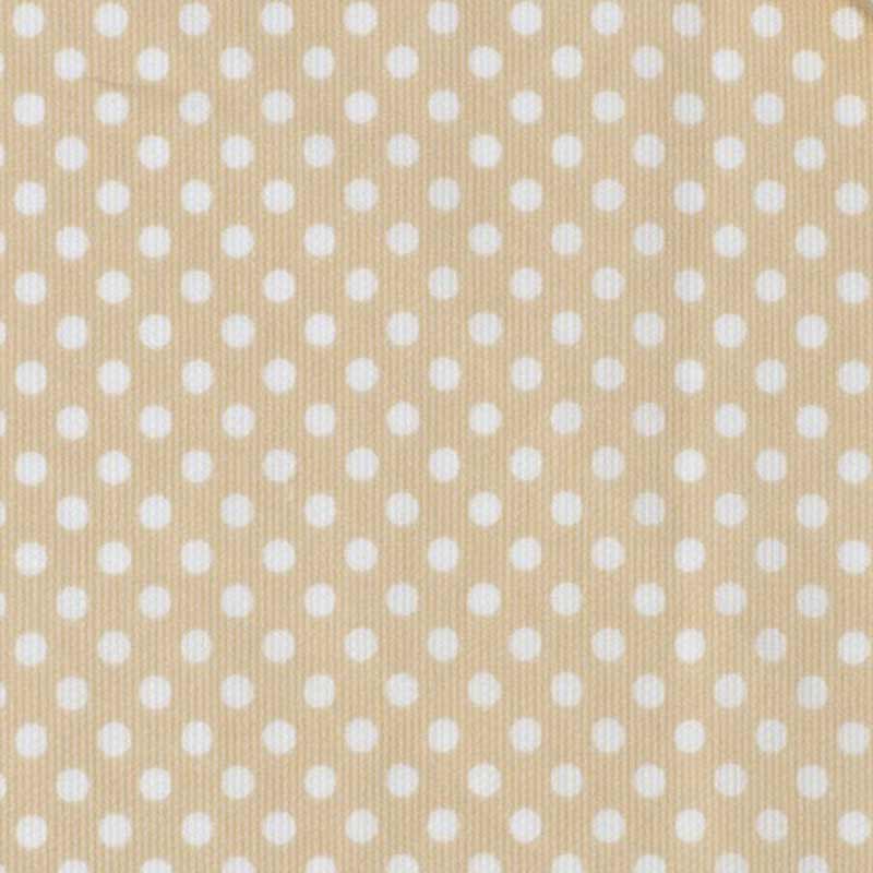 Tessuto Piquet di Cotone Pois Bianchi Beige 512