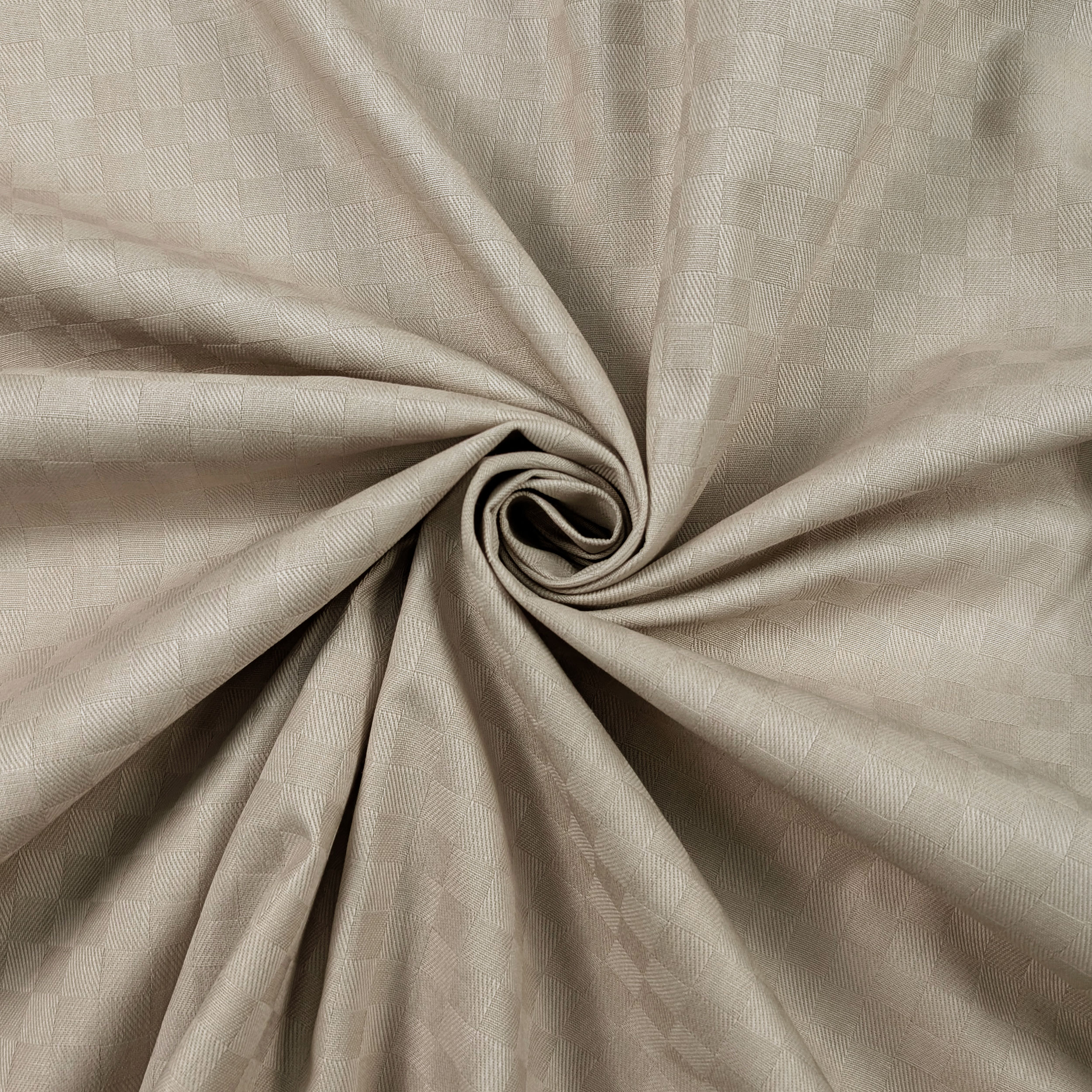Ritaglio Tessuto Damina Tinto In Filo Per Tovaglia Beige 120x180 cm Image