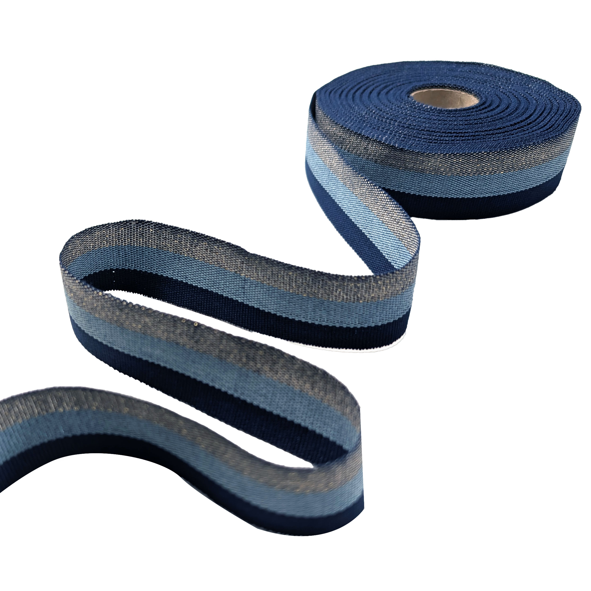 Passamaneria Righe Toni Blu Lurex Argento Image