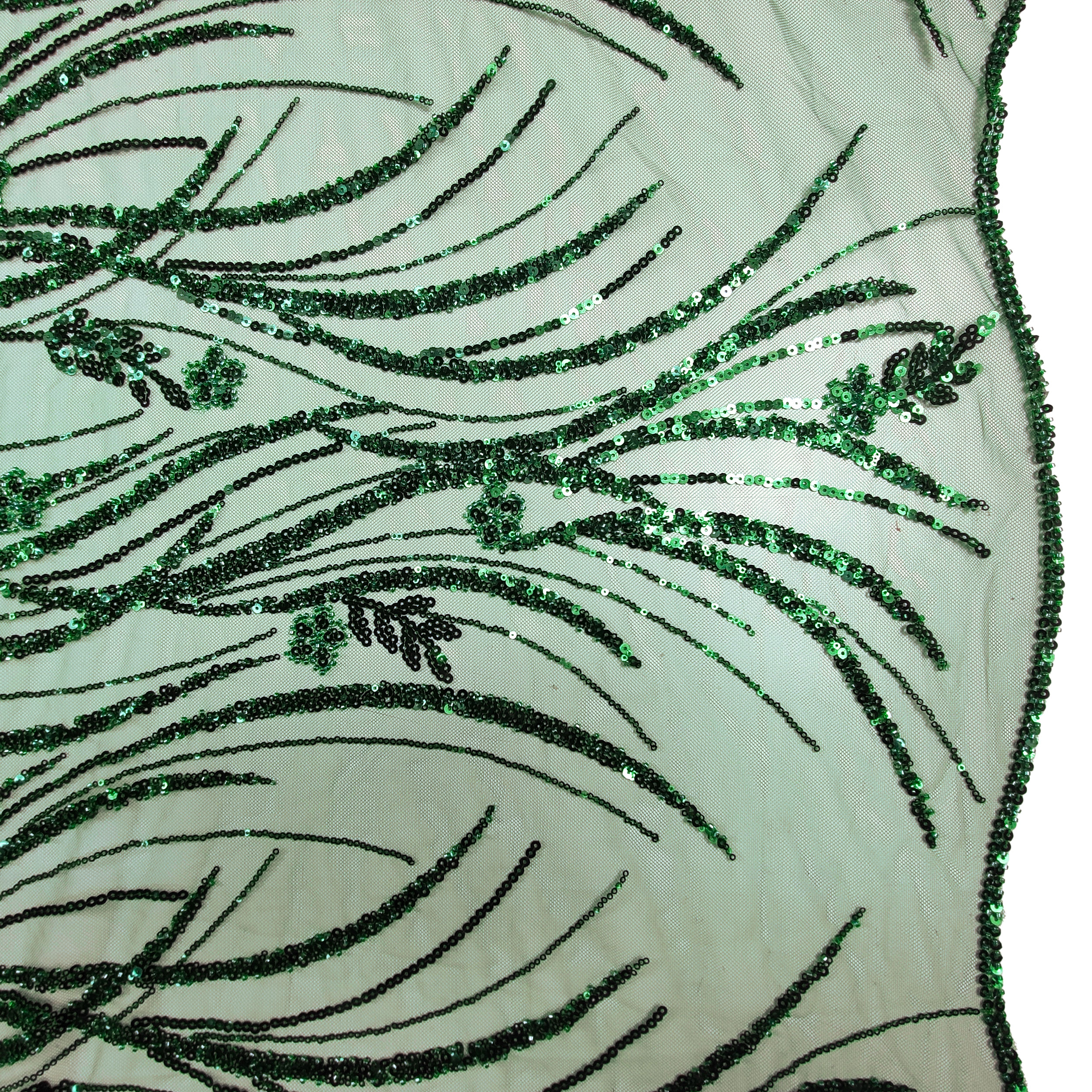 Tulle Ricamato Paillettes Moda Verde