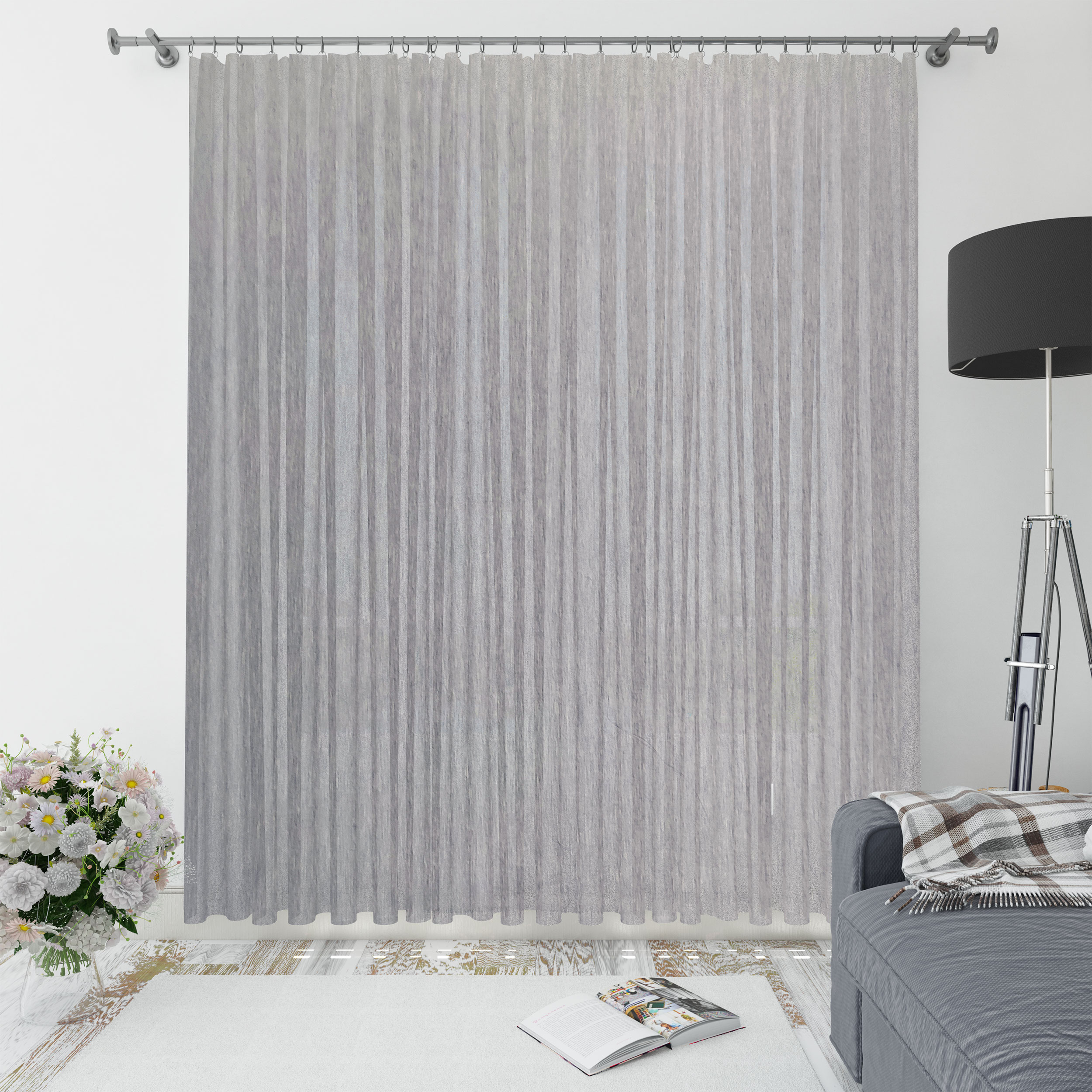 Tessuto Coprente per Tenda Finta Viscosa in Grigio