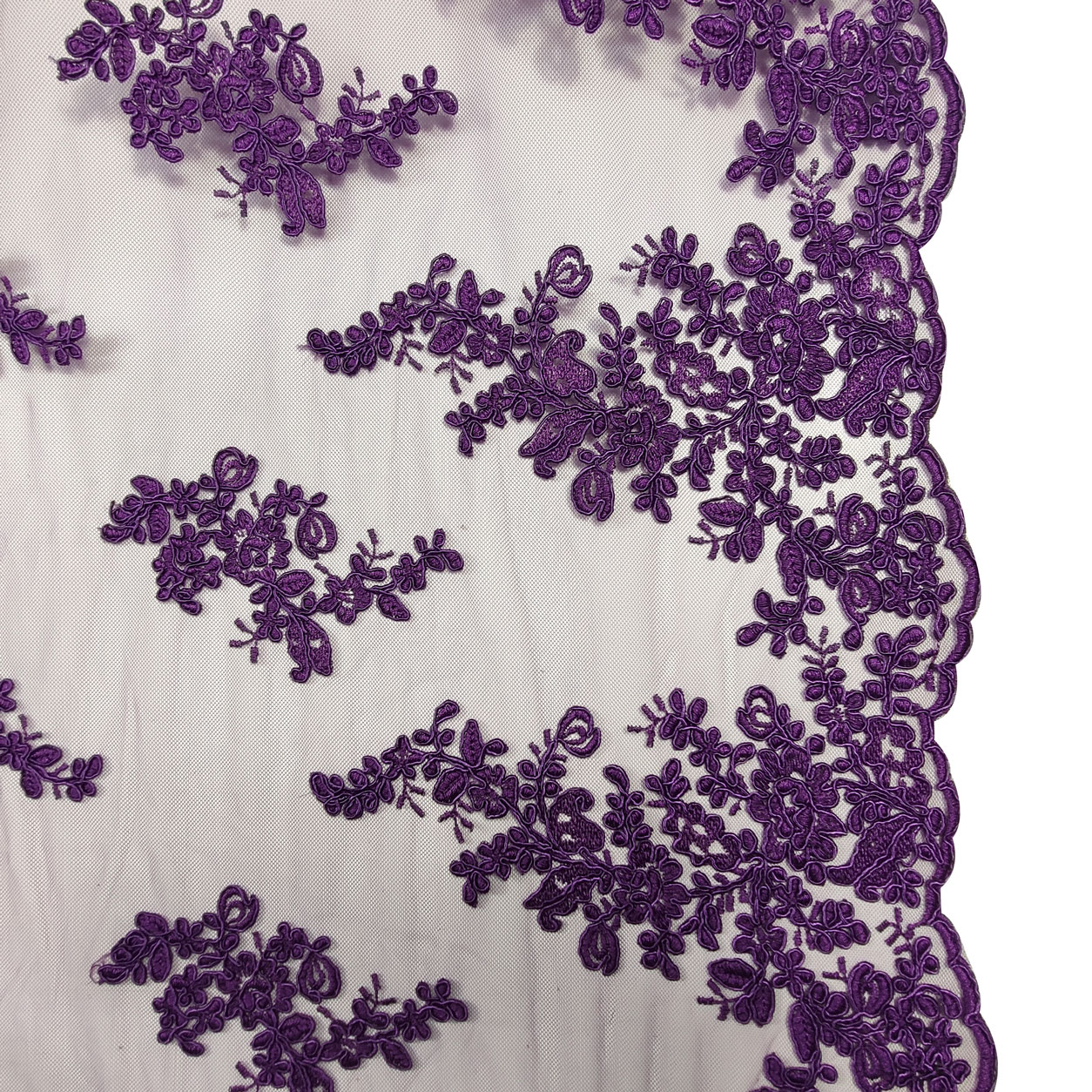 4 Metri Di Tulle Ricamato Con Fiori In Pizzo - Bordo In Rete Per Cucito Fai Da Te, Abbigliamento Sposa, Artigianato E Decorazioni (Larghezza 20 Cm) - 2