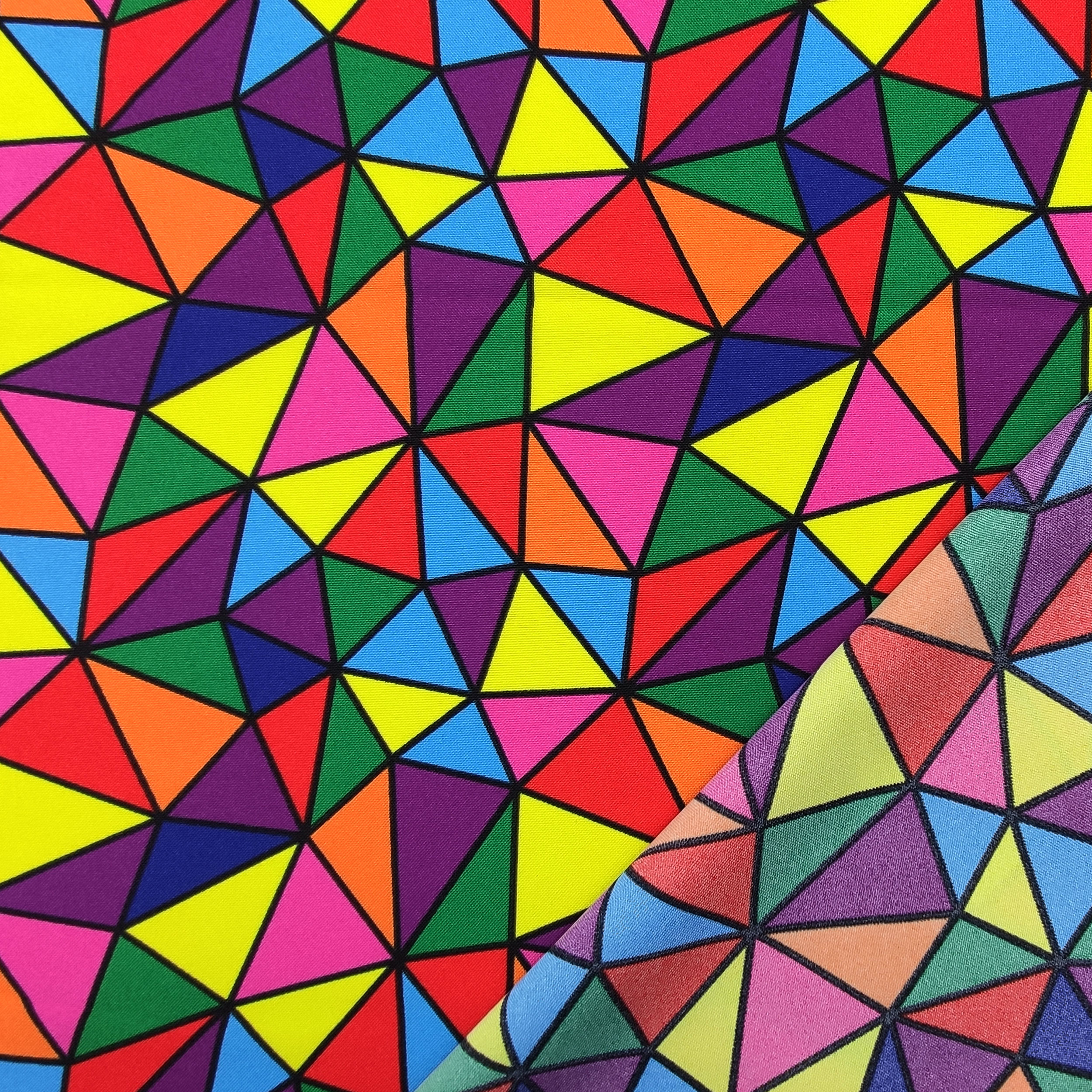 Tessuto Carnevale Geometrie Multicolori