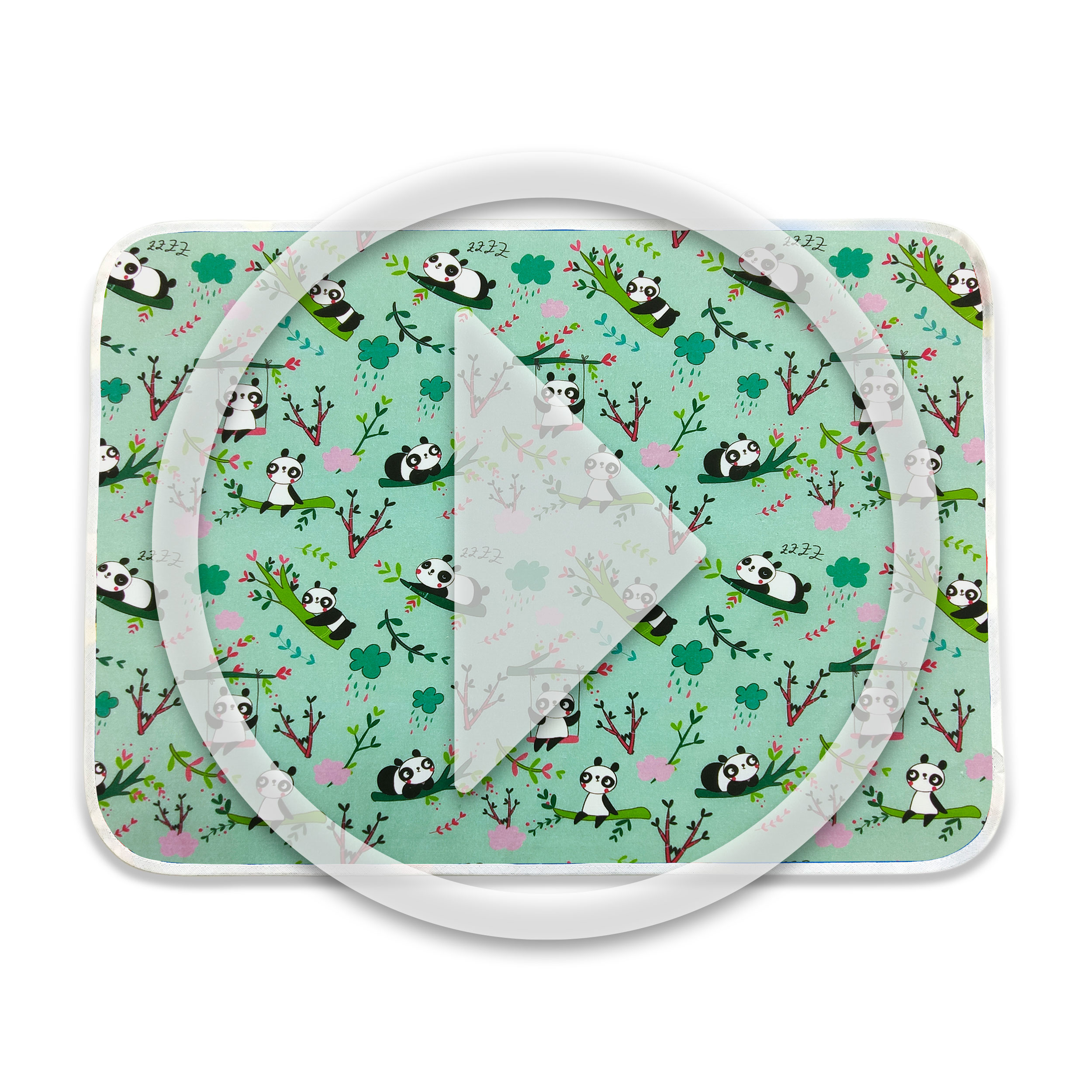 Tovaglietta Panda Sfondo Verde Menta Image