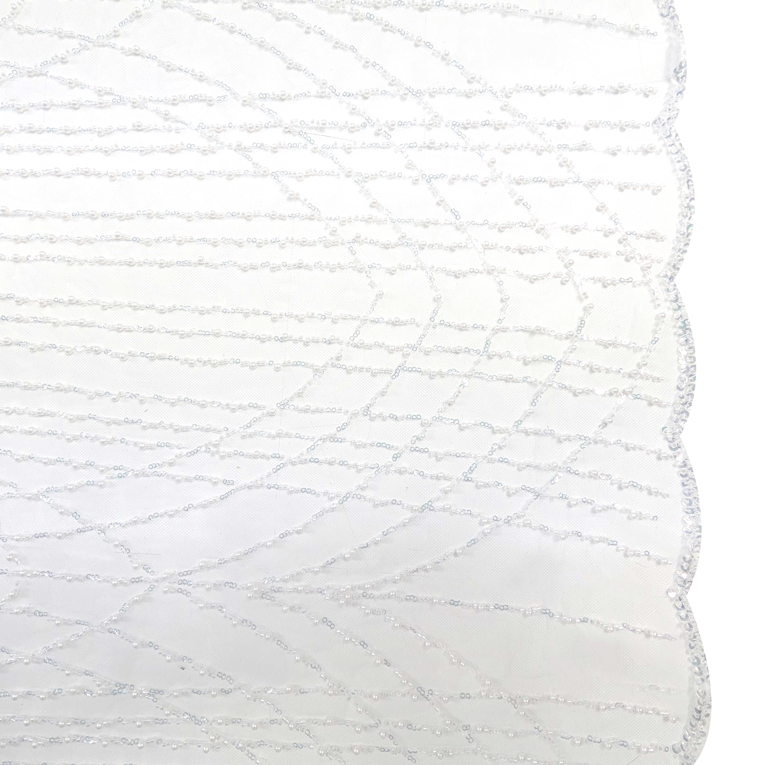 Tulle Cascata di Perline Bianco Sposa Image
