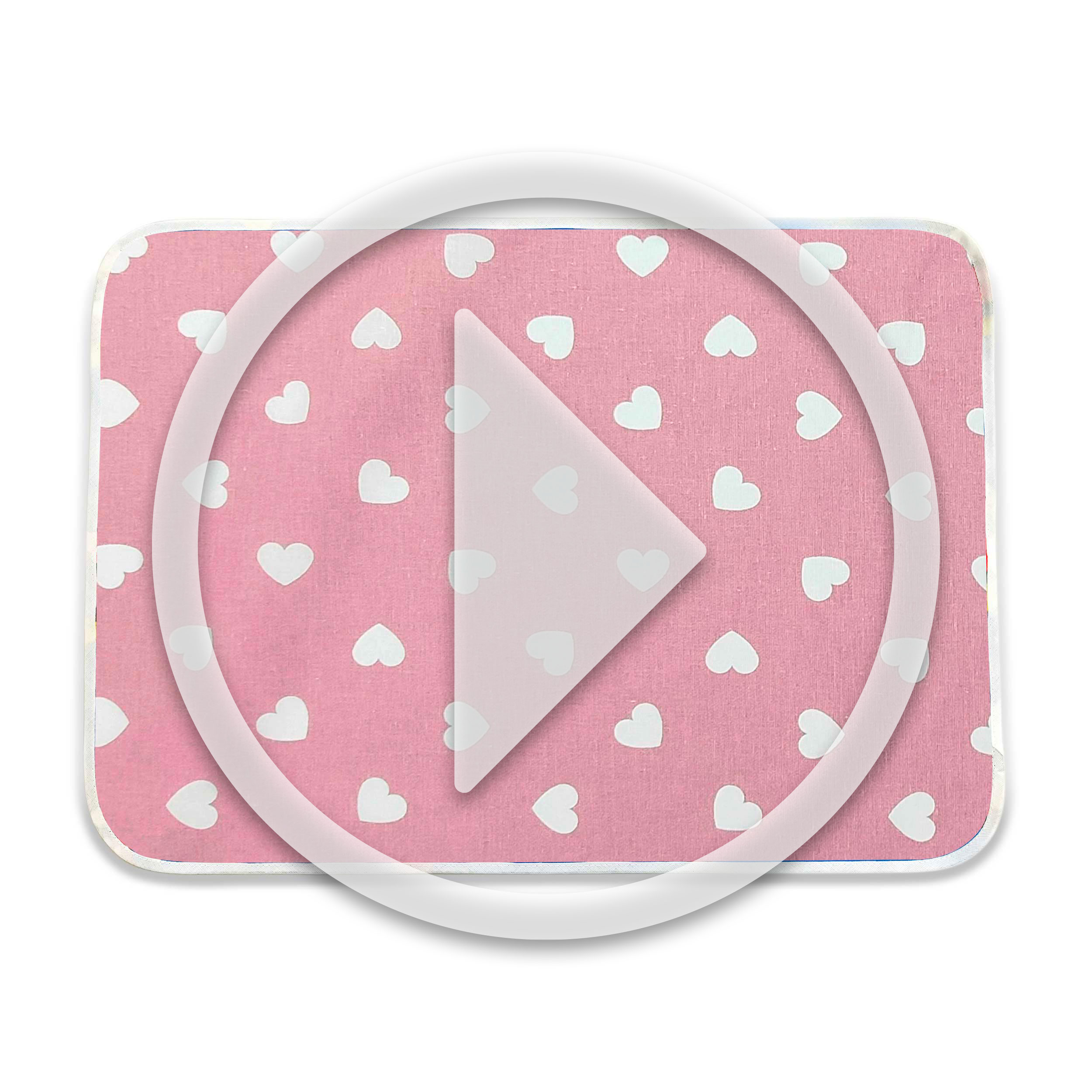 Tovaglietta Cuori Bianchi Sfondo Rosa Antico Image