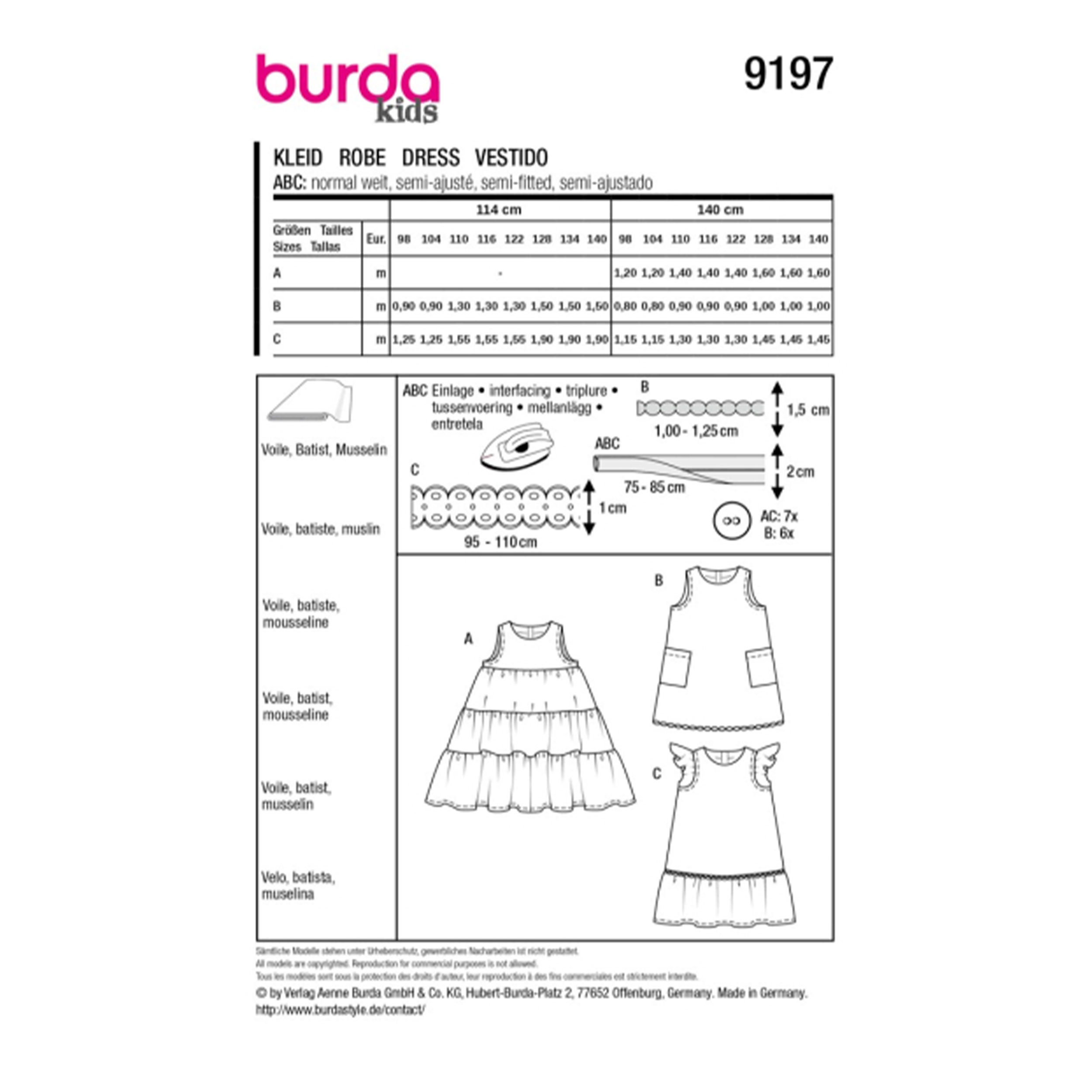 Cartamodello Burda Kids Easy Abito Estivo Image