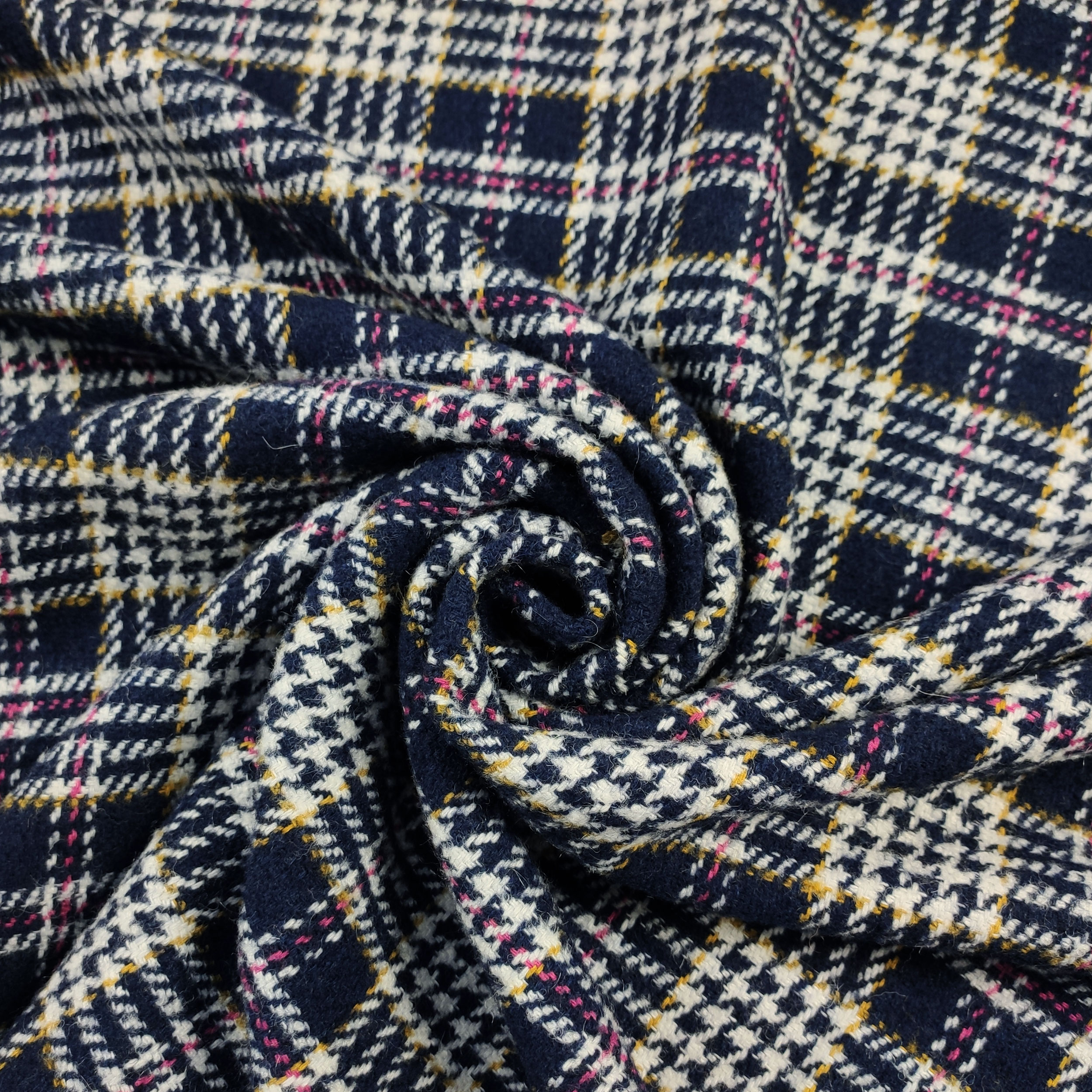 Tartan Pied de Poule Blu Fili Colorati
