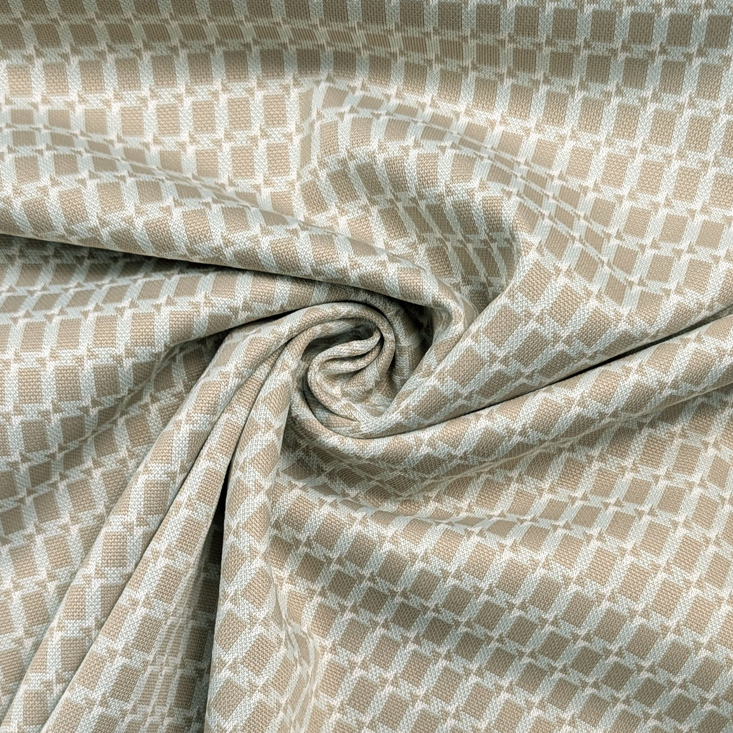 Punto Milano Misto Viscosa Geometrico Menta e Beige Image