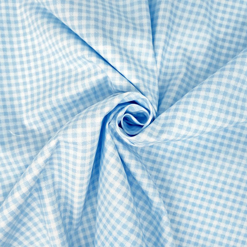 Tessuto Cotone Quadretti Celesti Image