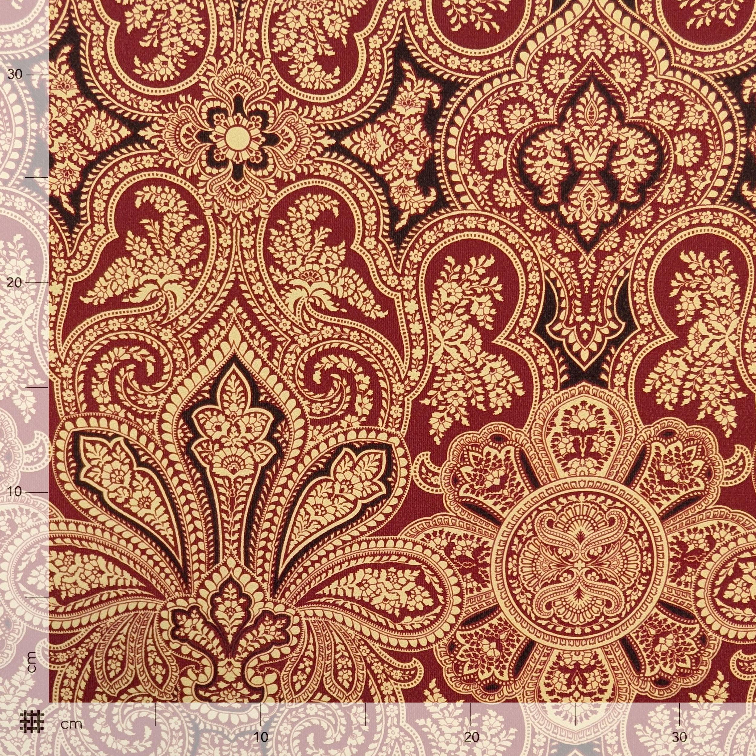 Crêpe Fantasia Paisley Bordeaux Image