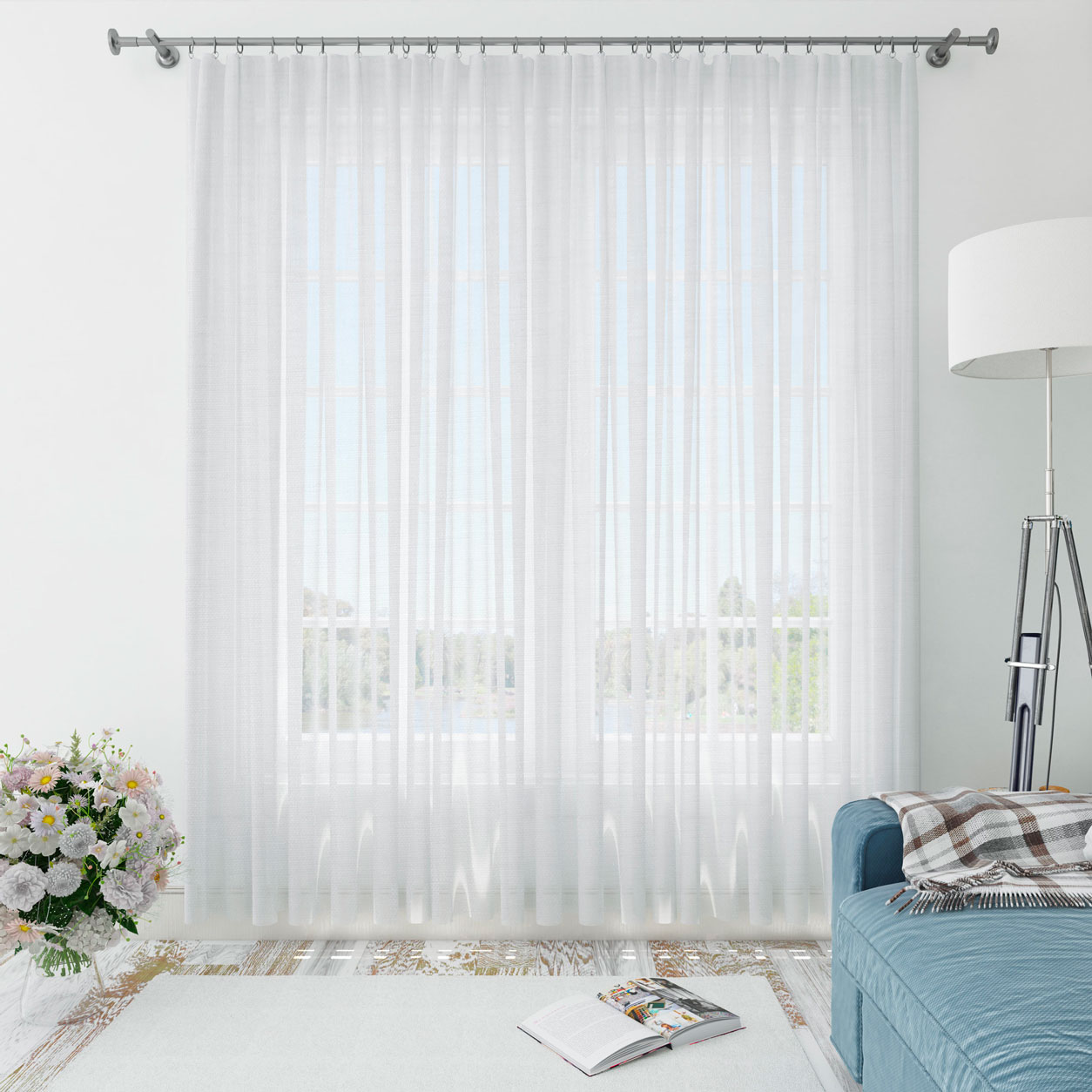 Tenda Corta Effetto Lino 30x90 Cm - Con Passanti, Sabbia, Per Piccole Finestre - Foto 5