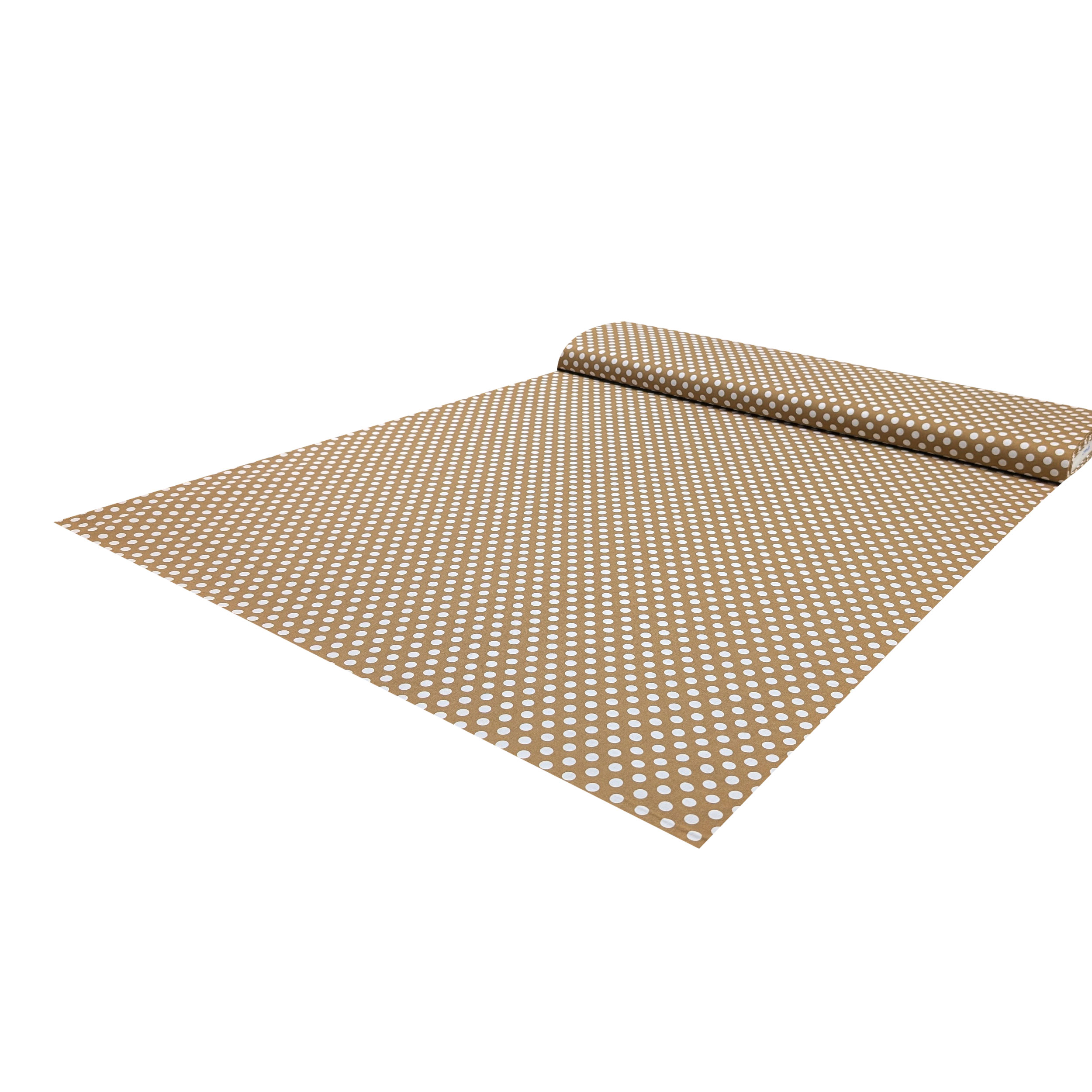 Tessuto Cotone Beige a Pois Grandi Image