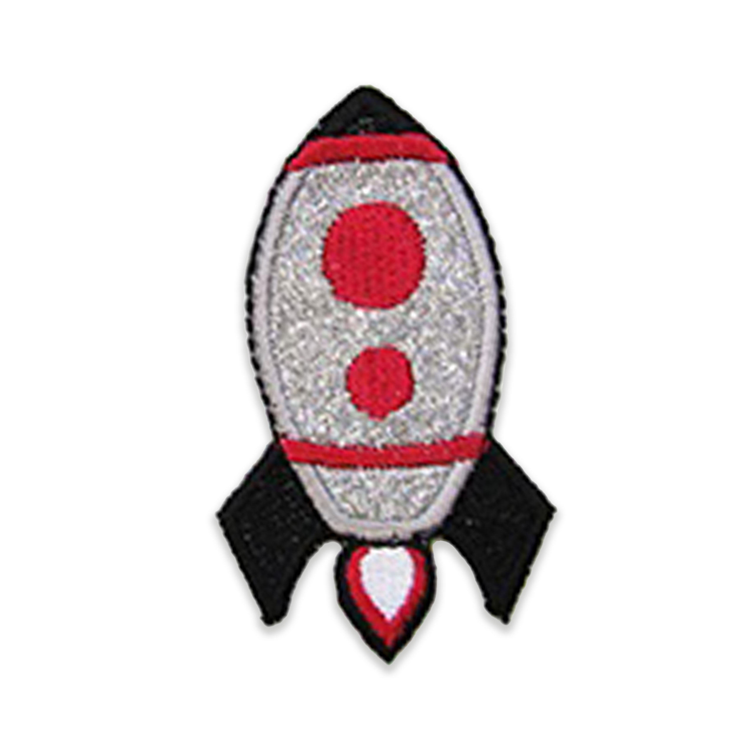 Applicazione Termoadesiva Razzo Spaziale Argento Glitter Image