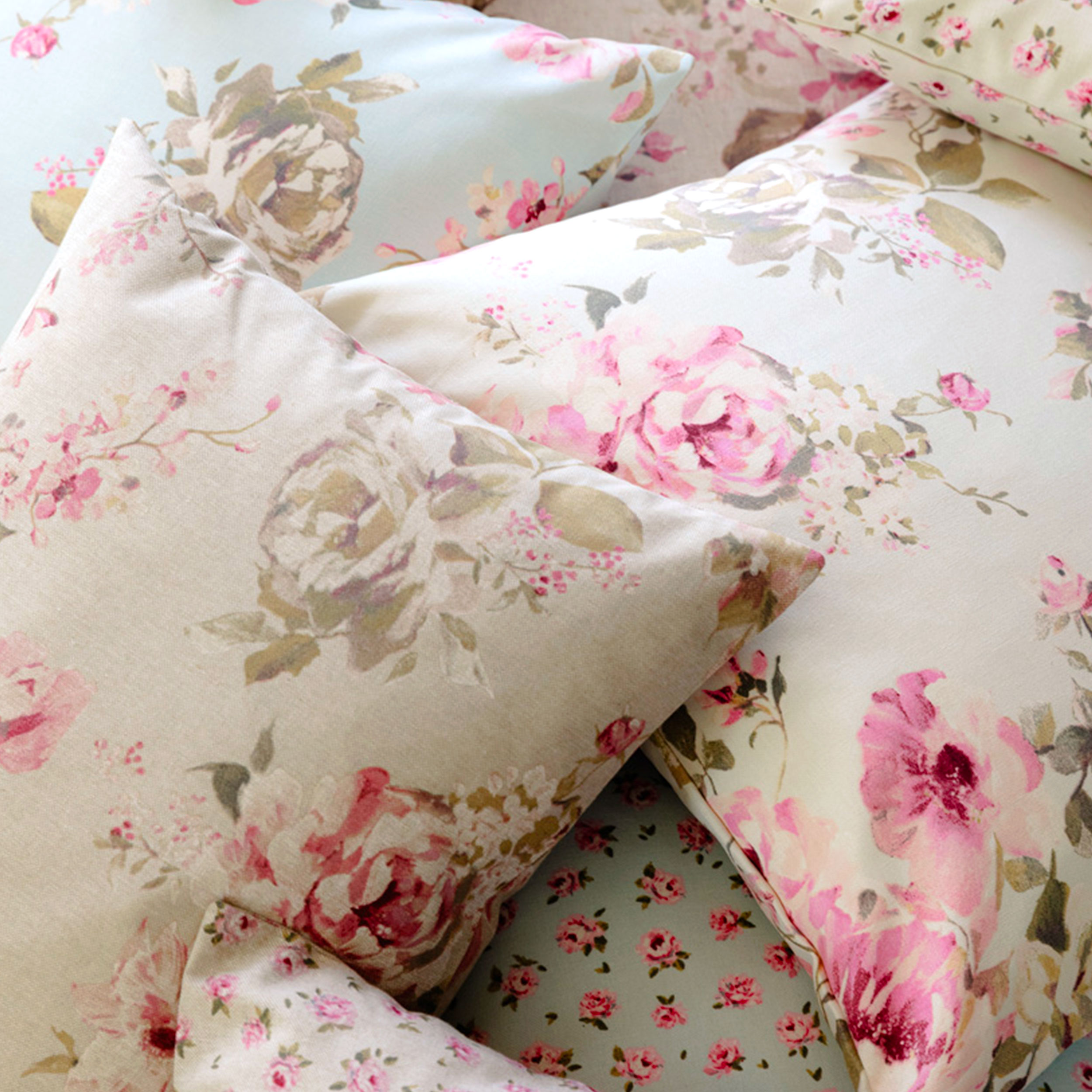 tessuto misto cotone rose vintage