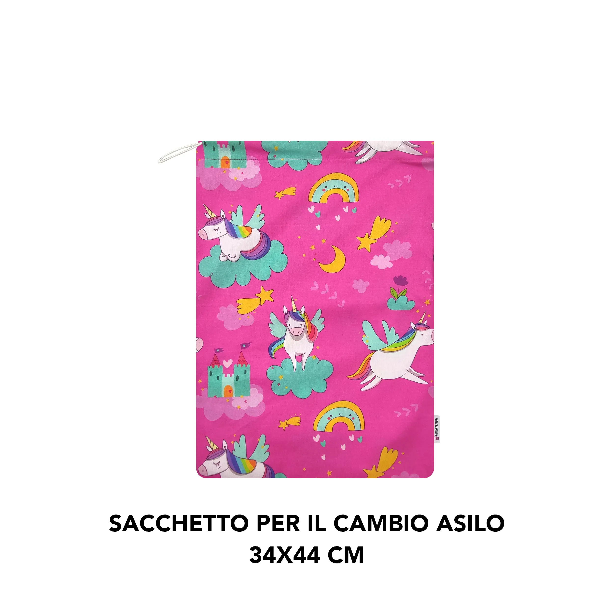 Sacchetto per il Cambio Asilo Unicorni e Castelli - Panini Tessuti