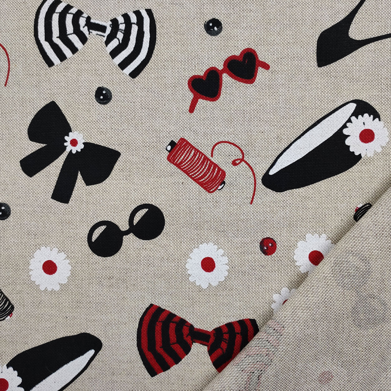 Ritaglio Tessuto Misto Cotone Moda Parigina 50x140 cm Image