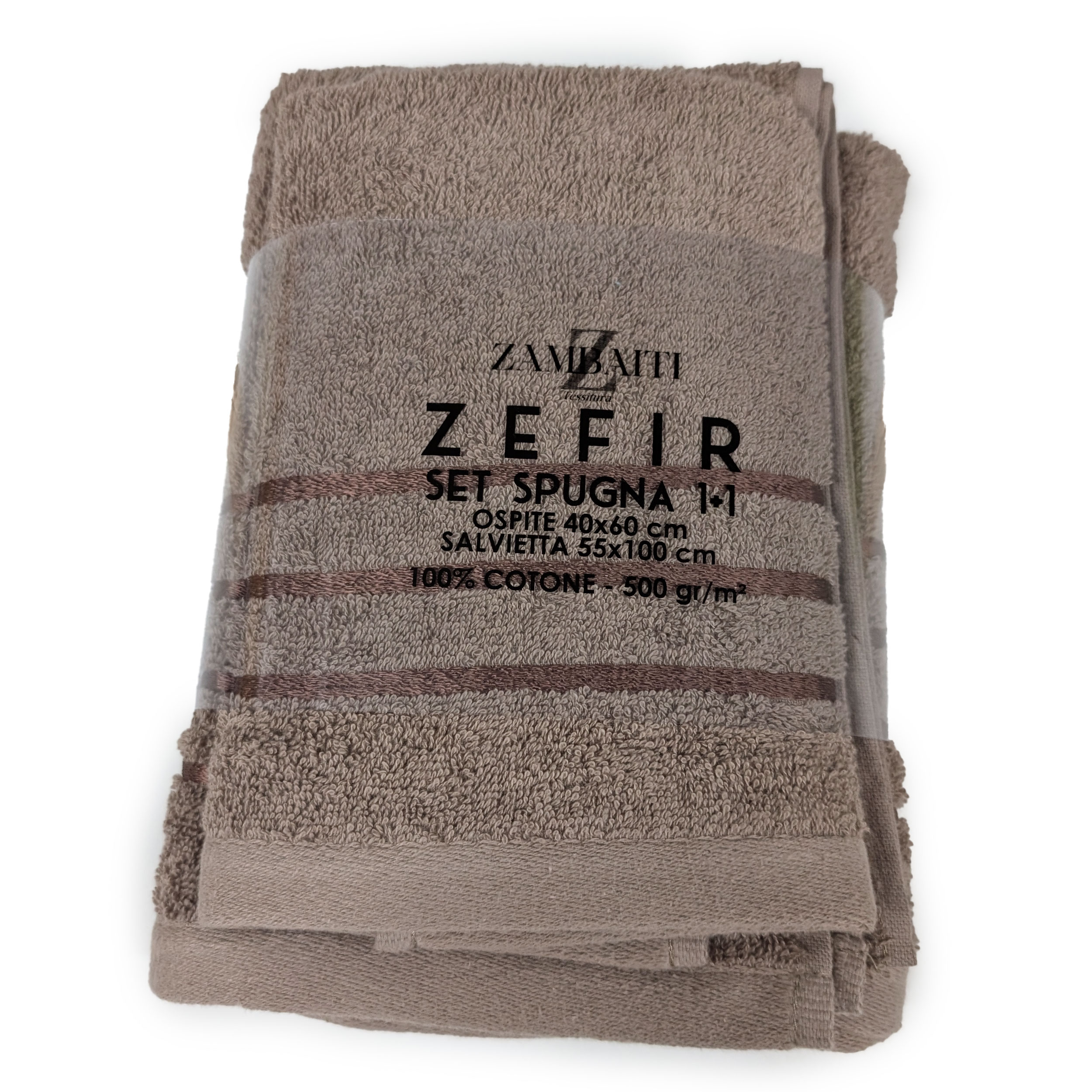 Set Asciugamani Bagno Viso e Ospite Tortora Image