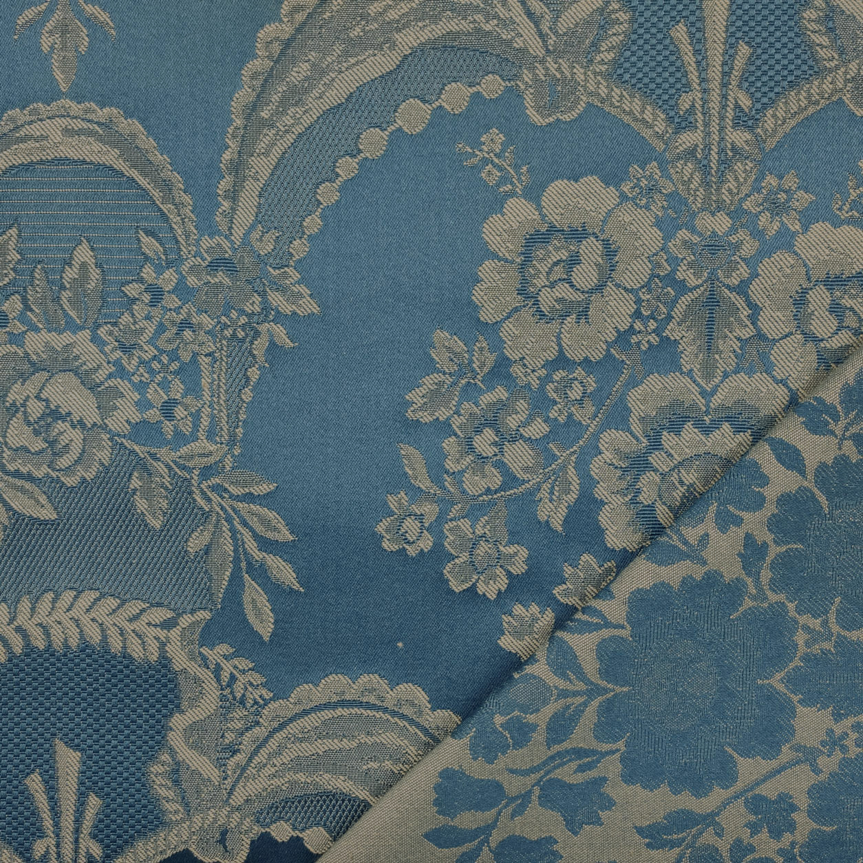 stoffe vintage online jacquard damascato blu celeste
