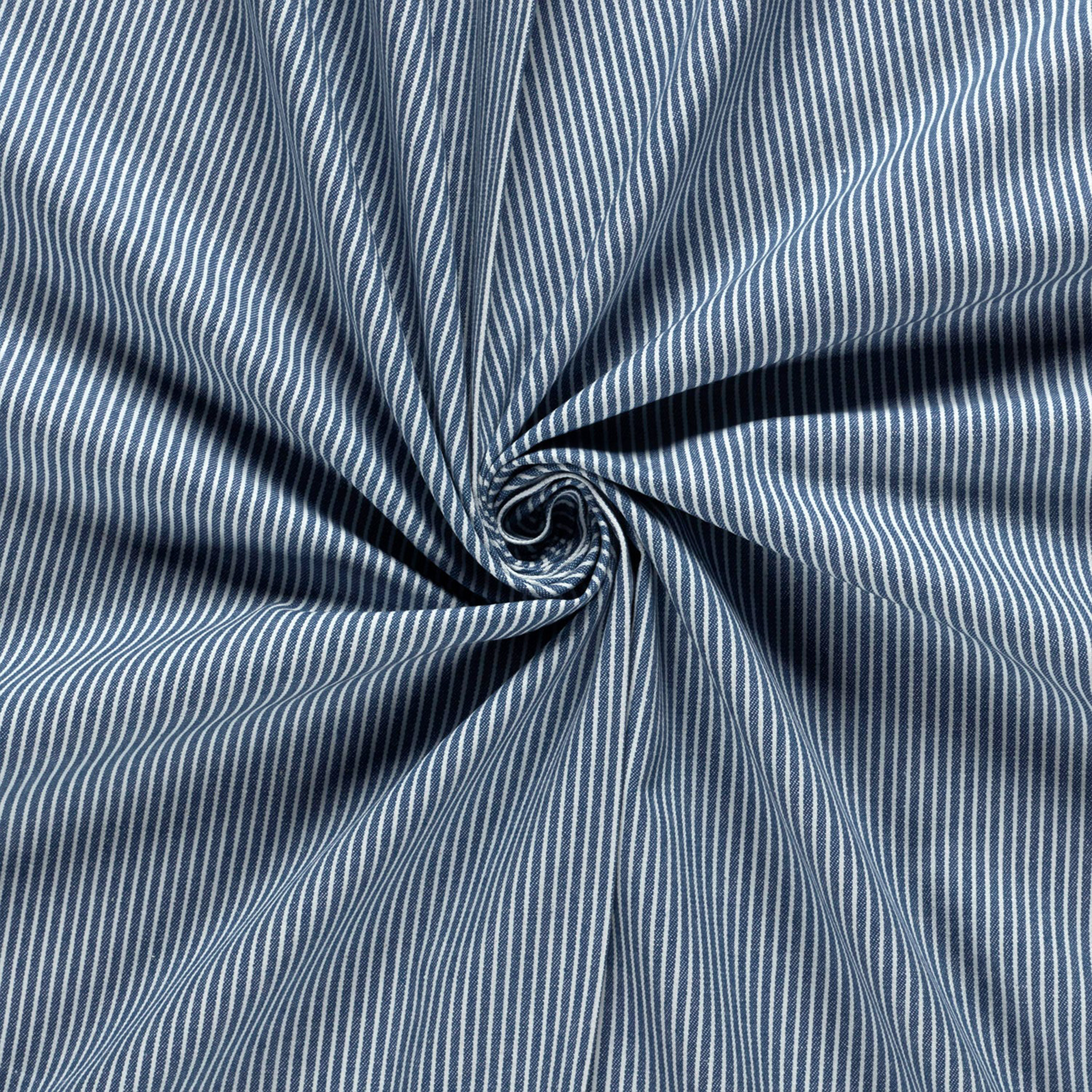 Jeans di Cotone Righe Sottili Bianche Image