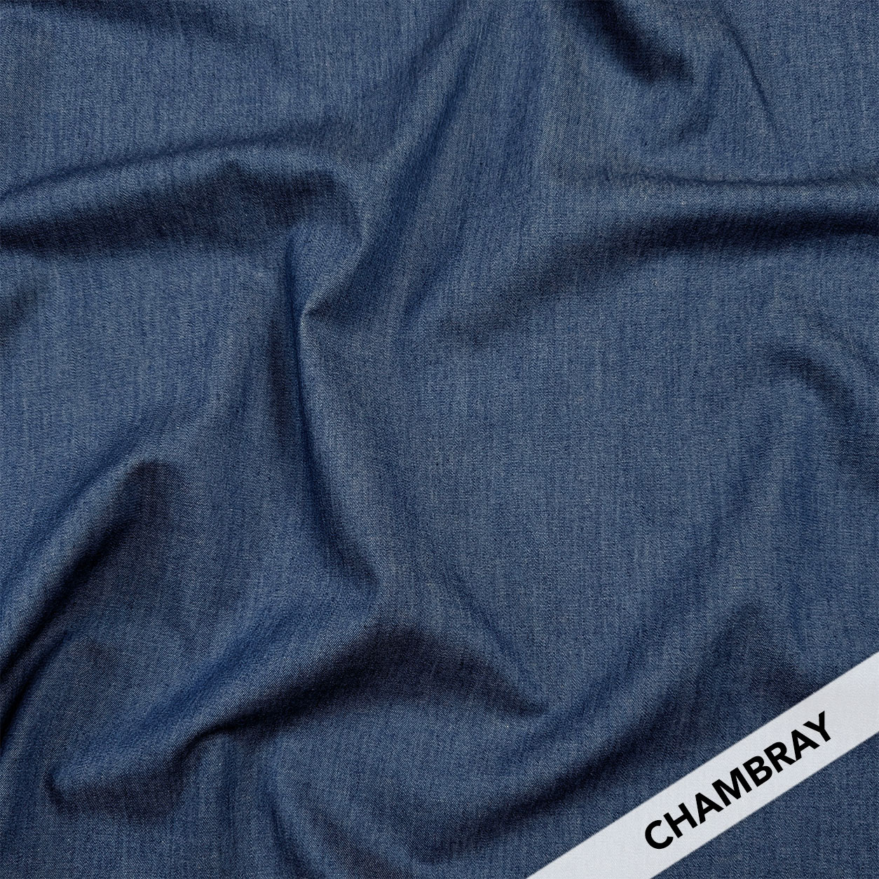 Ritaglio Jeans Cotone Chambray Blu 50x140 cm Image