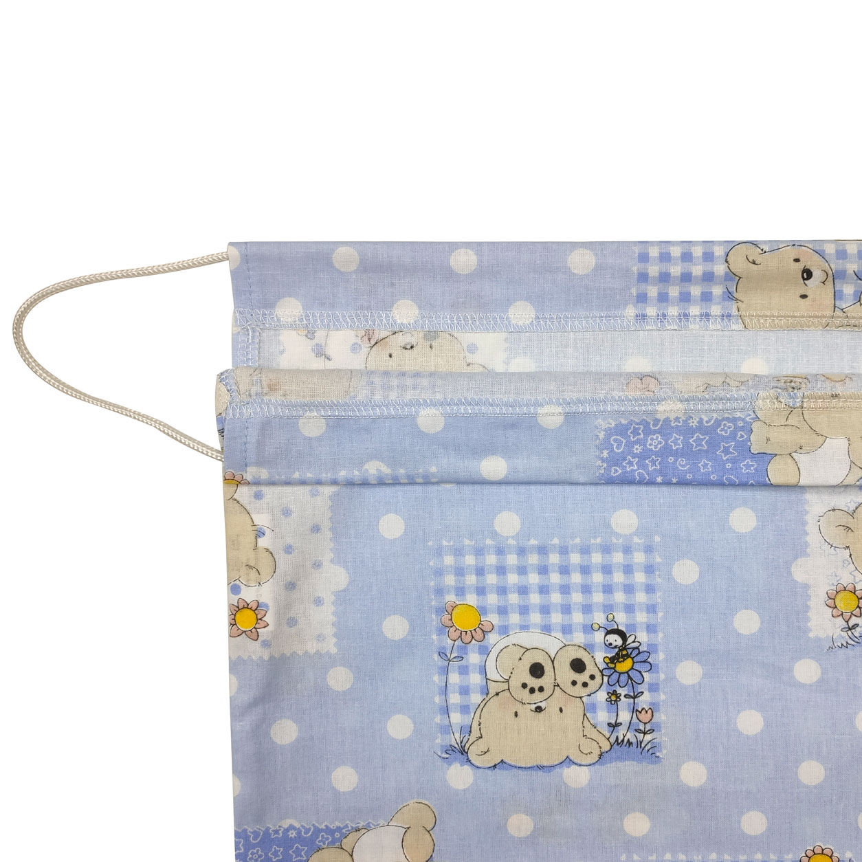 Prodotto Made Italy Sacchetto Cambio Asilo Nido Personalizzato - 100% Cotone 34x44cm Con Nome Ricamato Fantasia Macchinine Azzurro Sacca Bambina