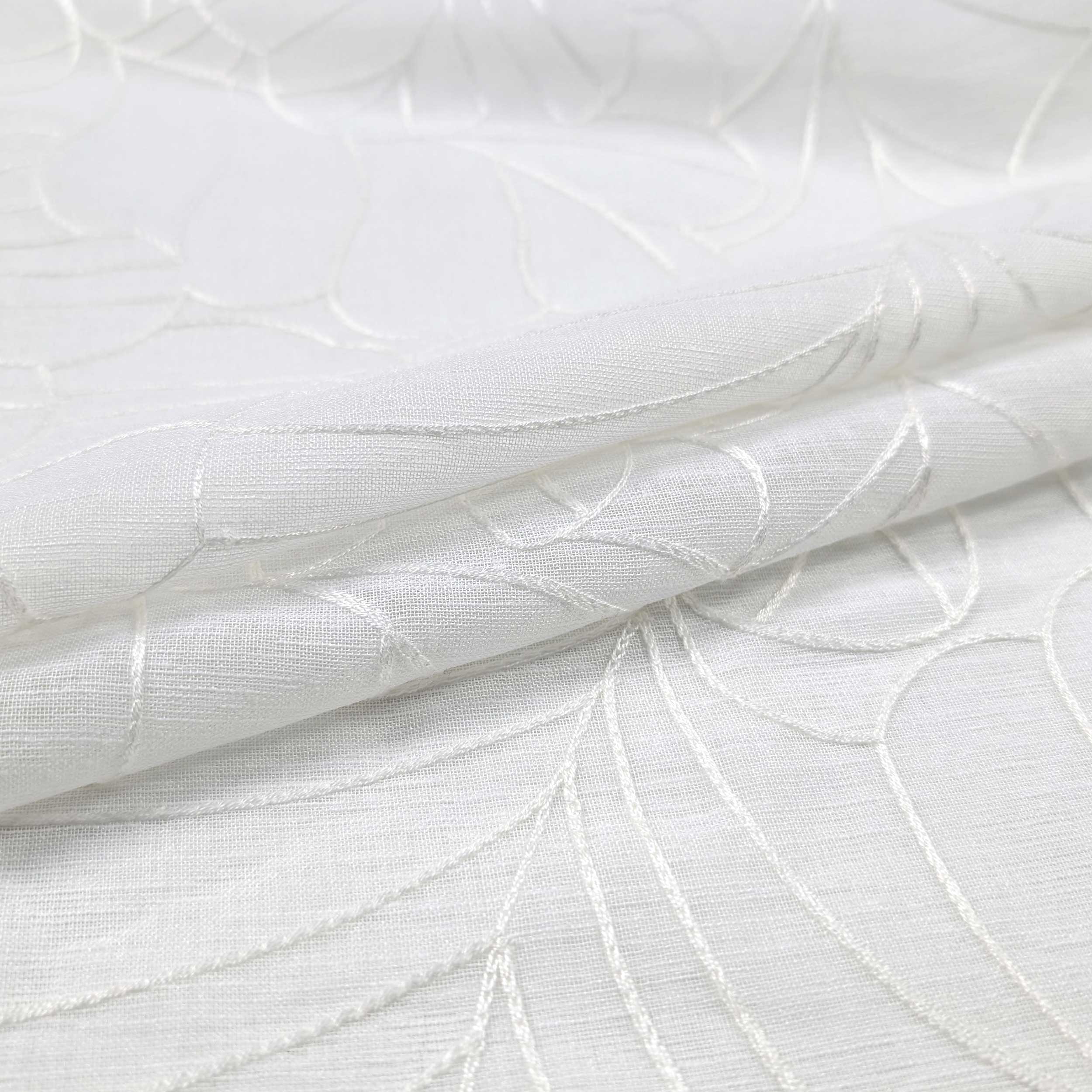 Tessuto Tendino Floreale Astratto Bianco Image