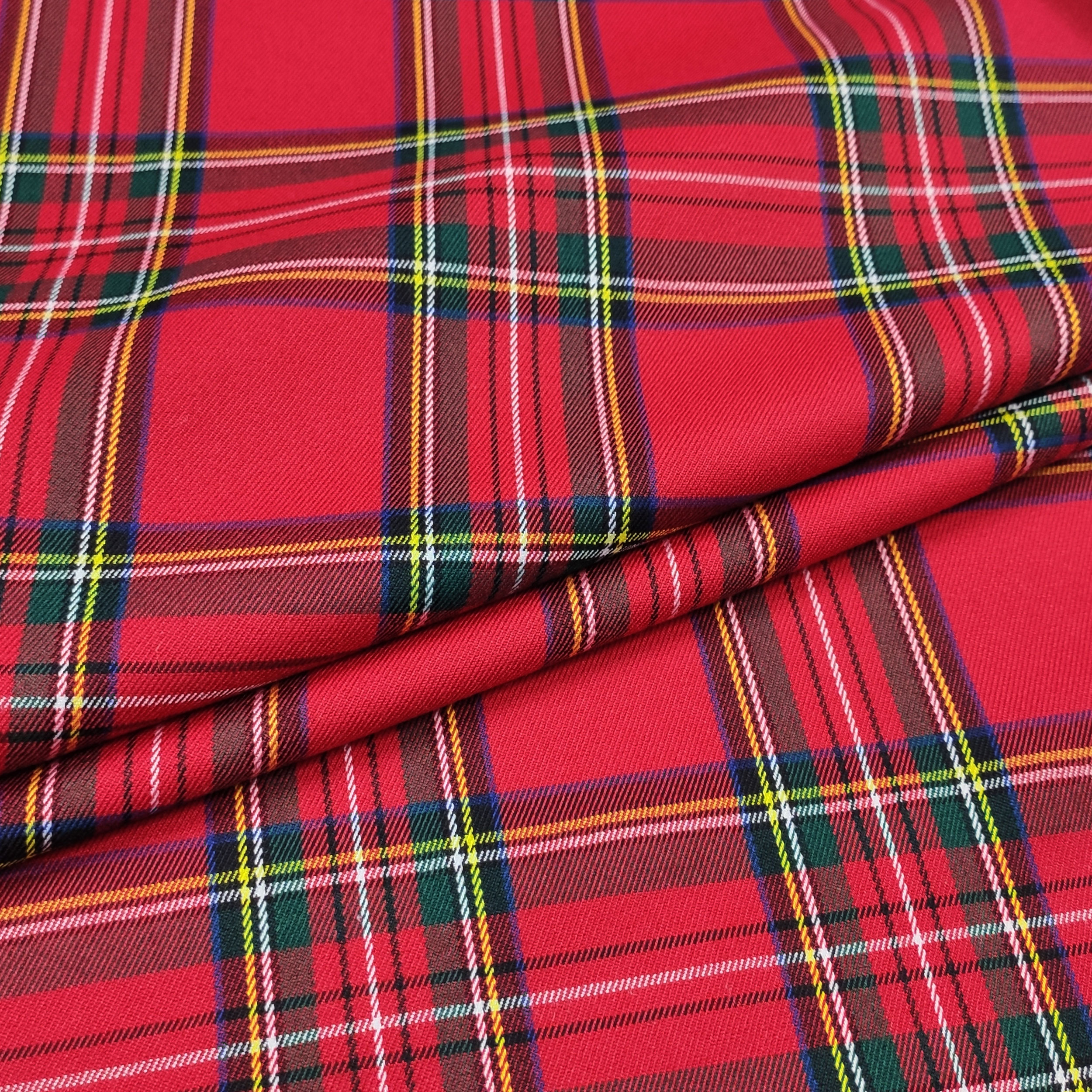 Tessuto Tartan Rosso e Verde