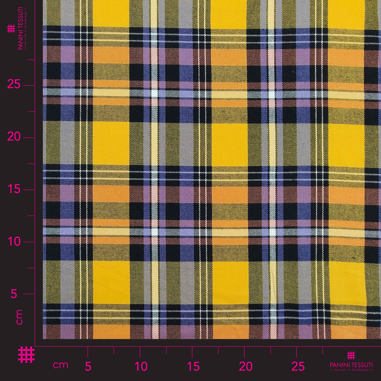 tartan scozzese quadri viola giallo