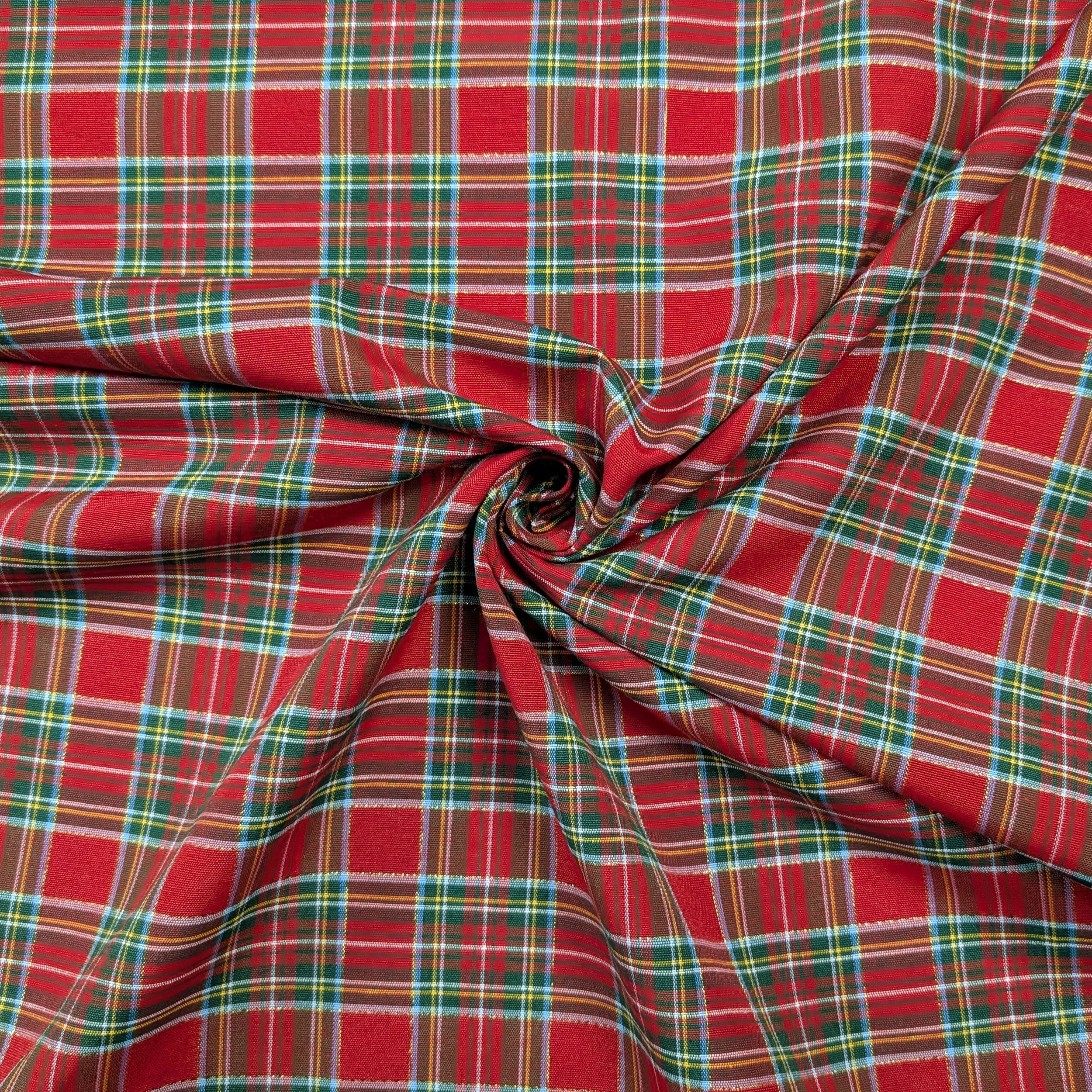 Tessuto Tartan Medio Rosso Lurex Image