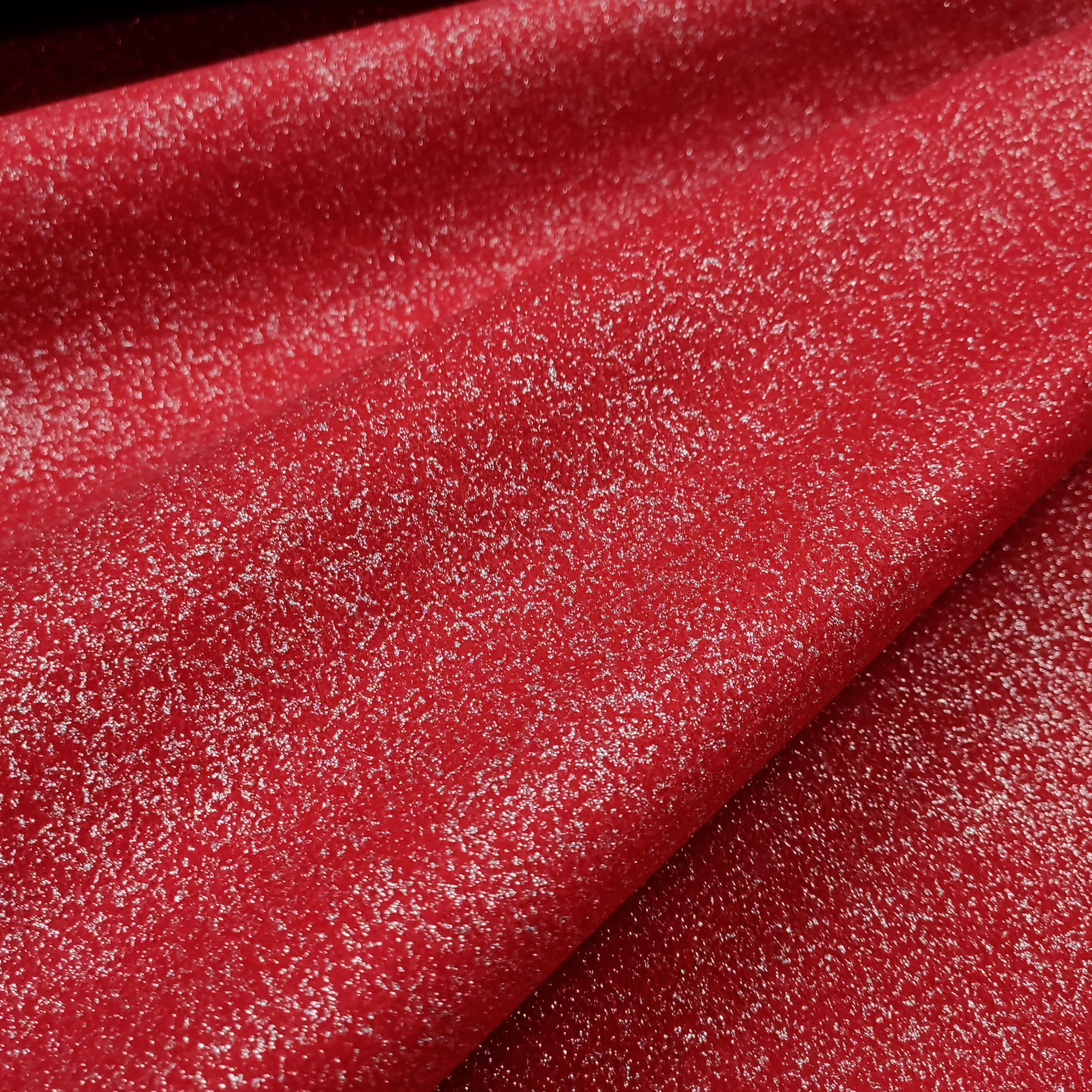 Pannolenci Tinta Unita Rosso Glitter Argento 