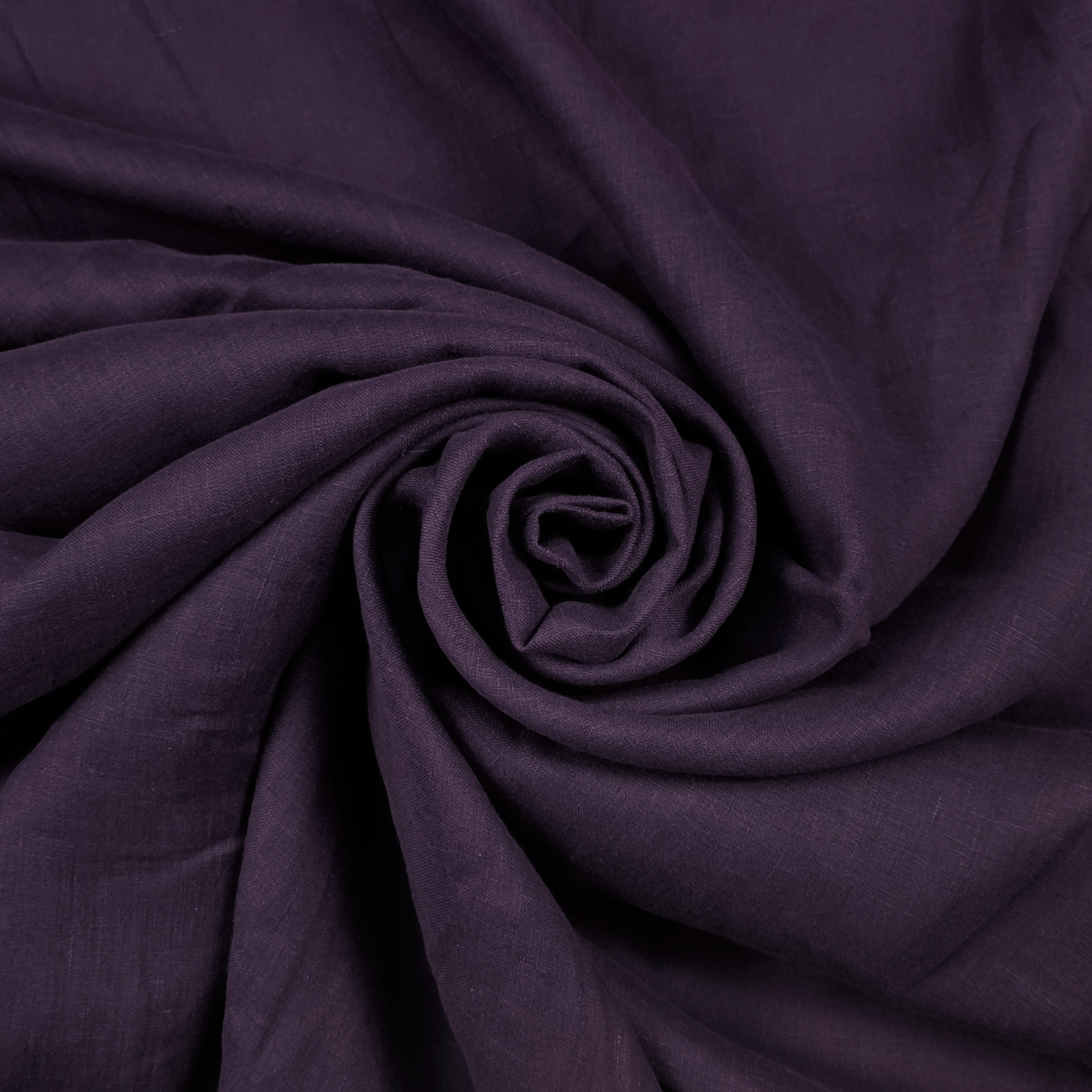 Tessuto Lino Seta Tinta Unita Viola Scuro