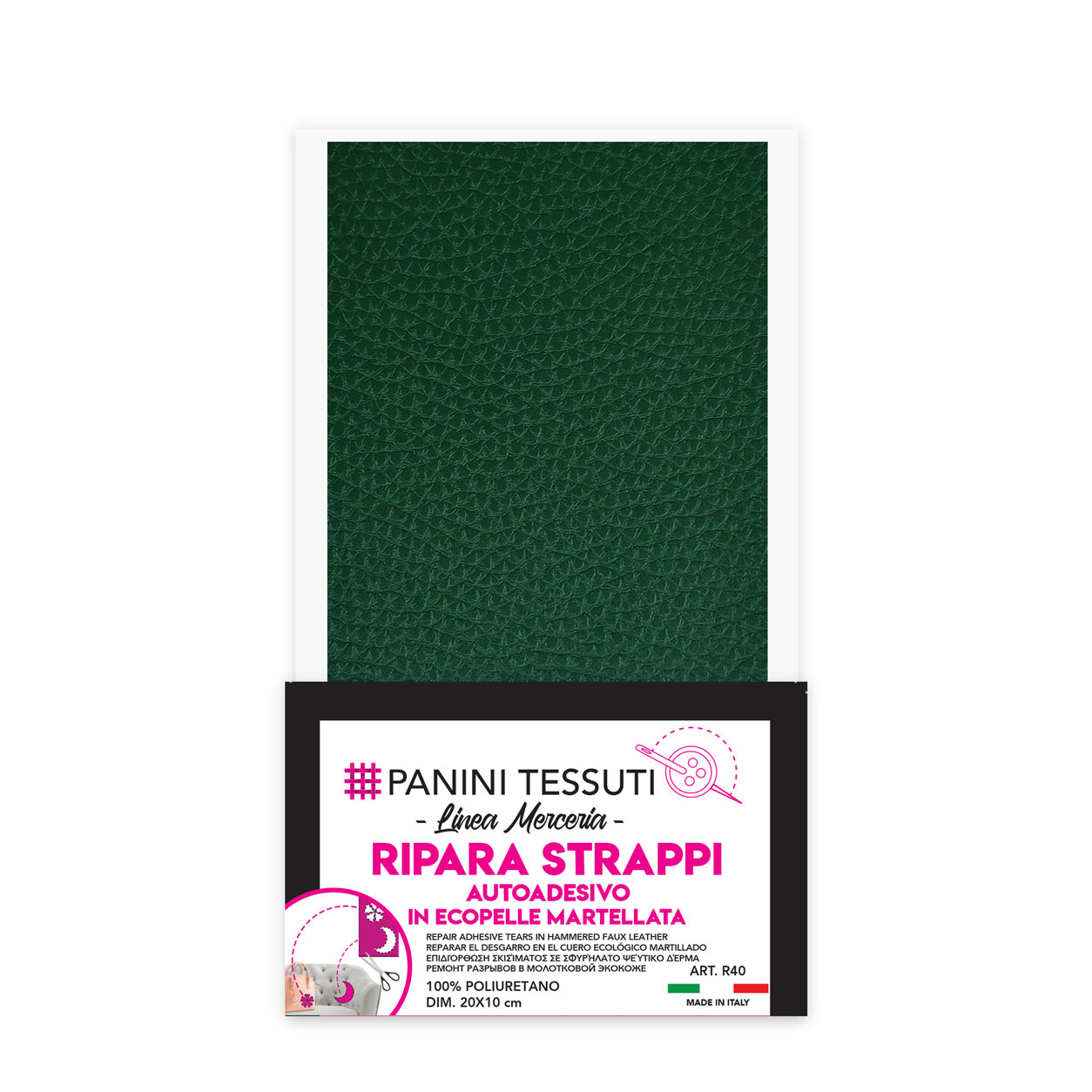 ripara-strappi-autoadesivi-ecopelle-verde-martellata 2