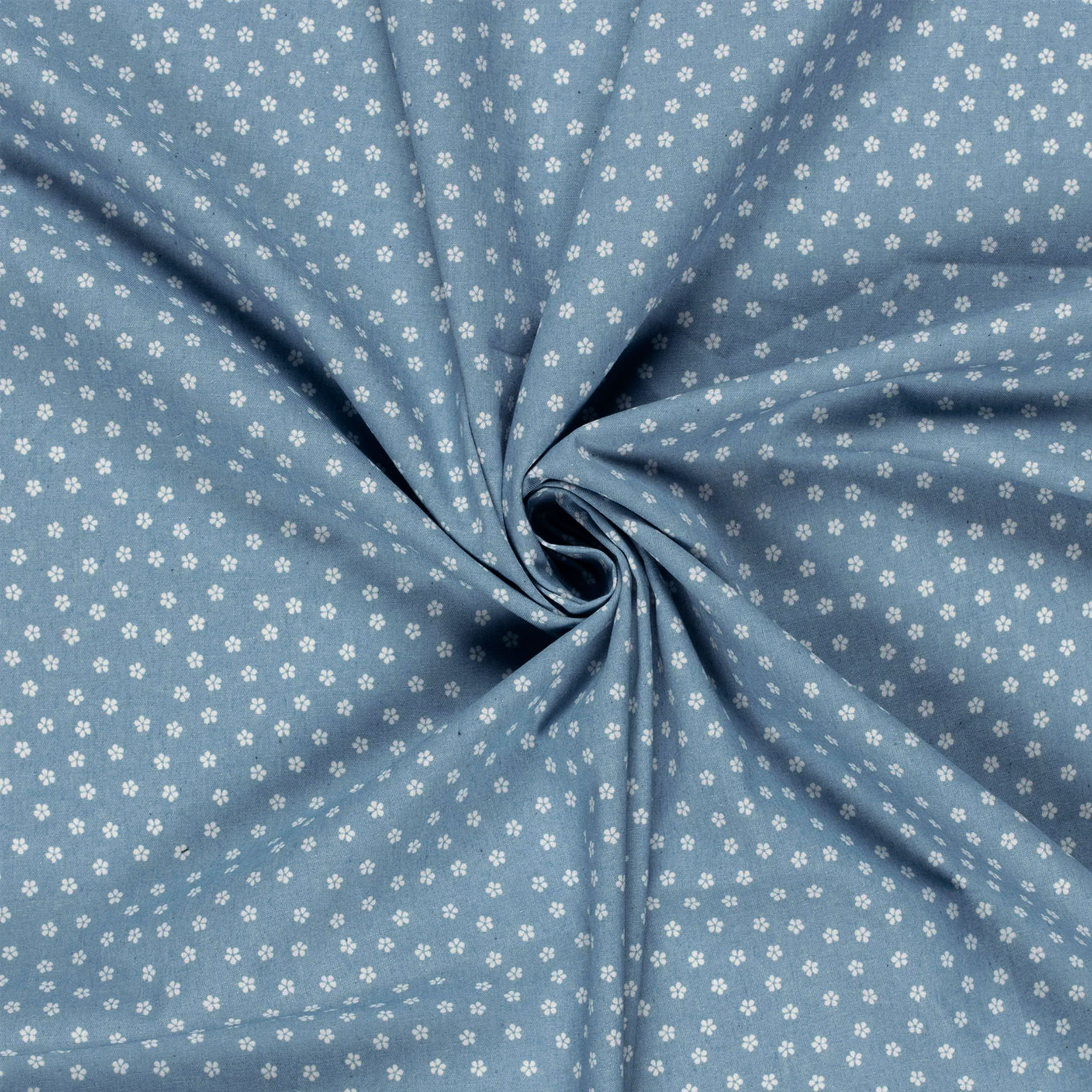 Denim di Cotone Fiorellini