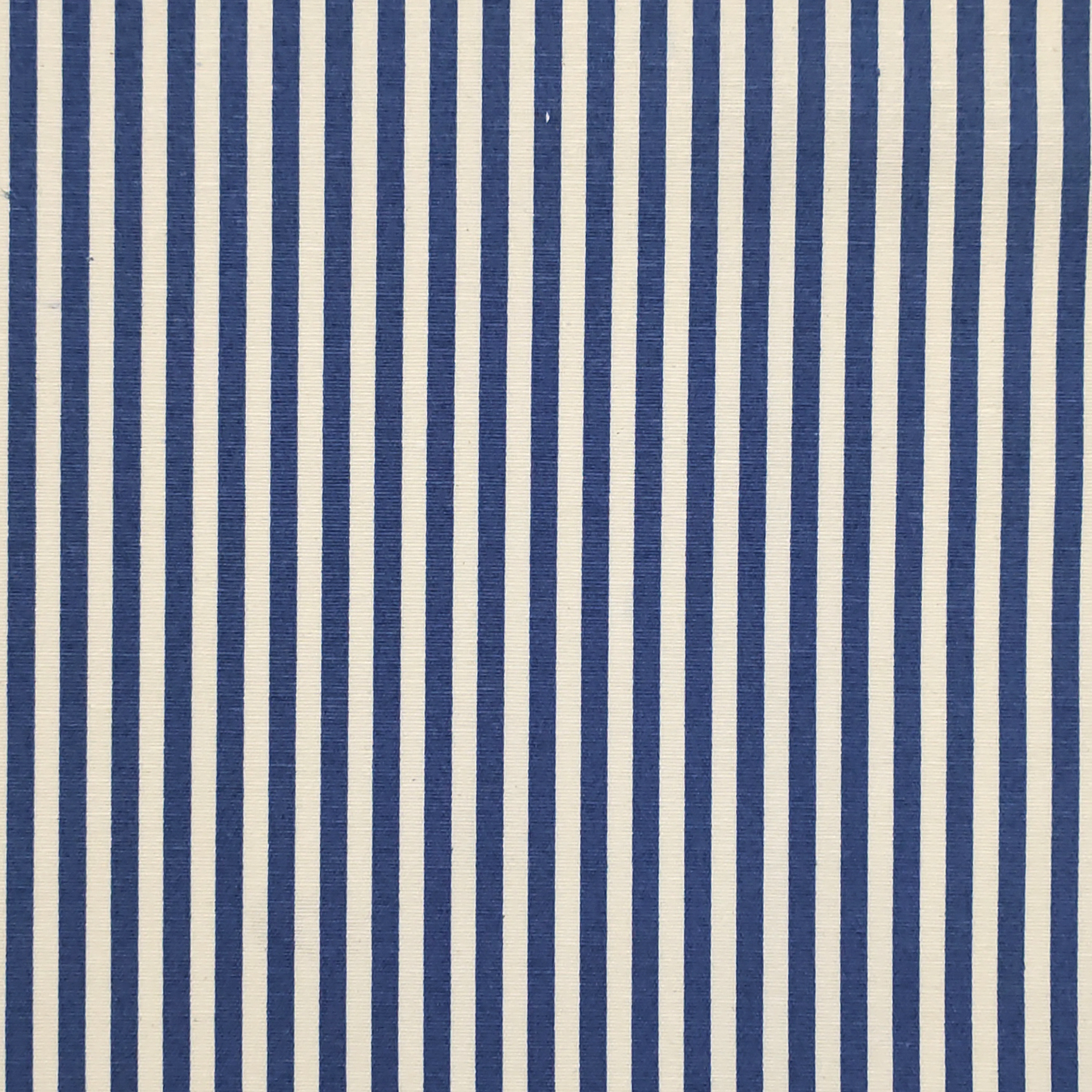 Tessuto Misto Cotone Rigato Blu